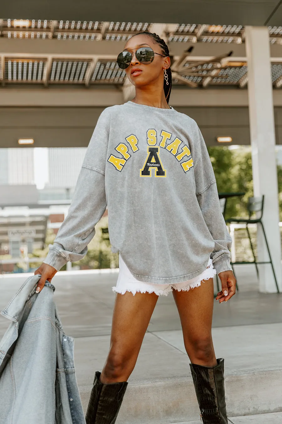 APPALACHIAN STATE MOUNTAINEERS PLAY THE GAME FADED WASH PULLOVER