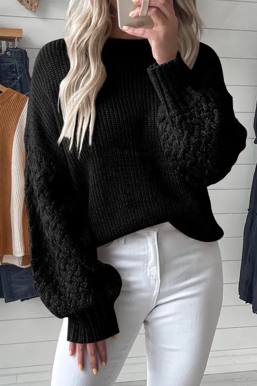 Black Cable Knit Sweater