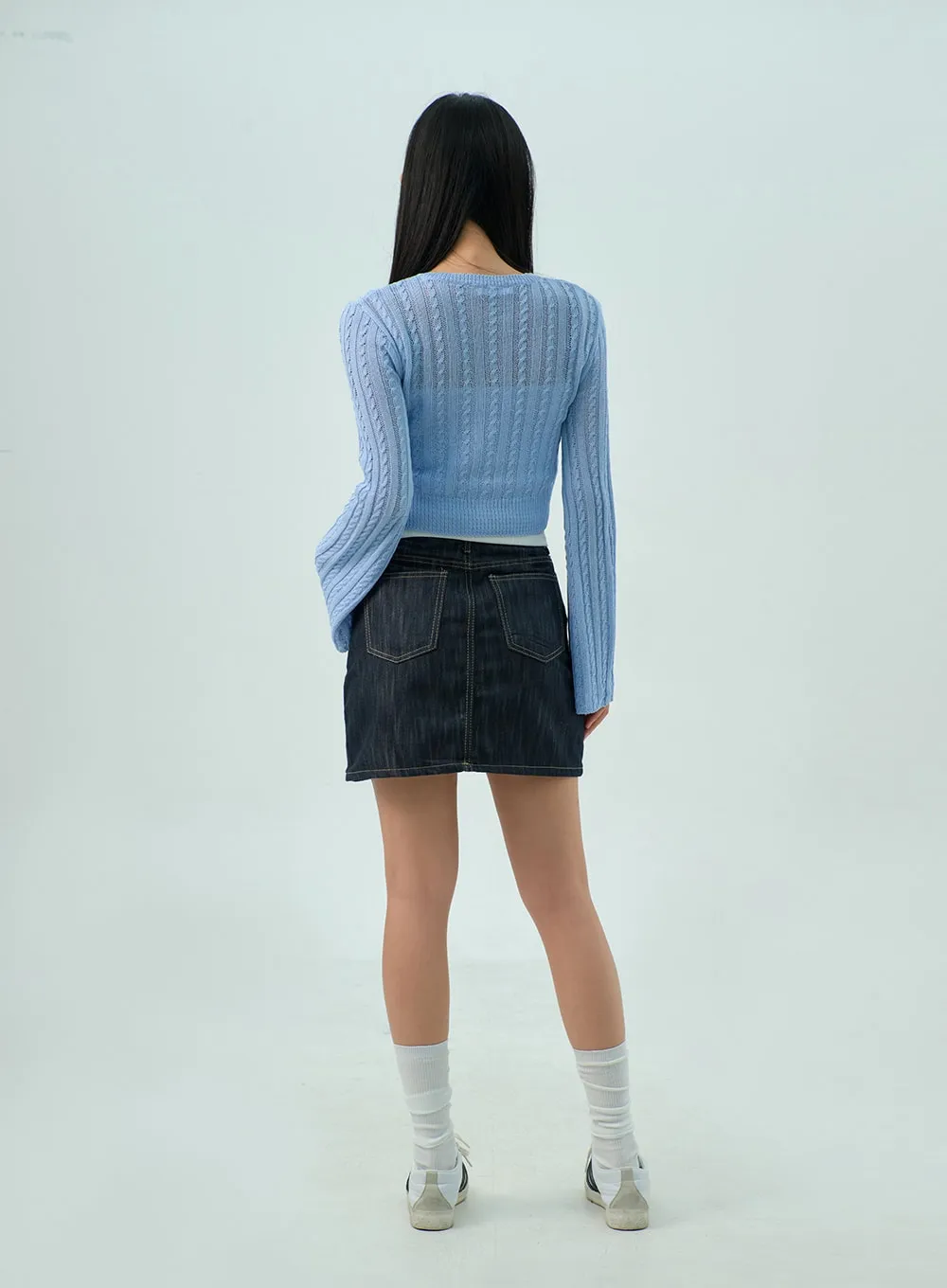 Cable Knit Mesh Cardigan CY330