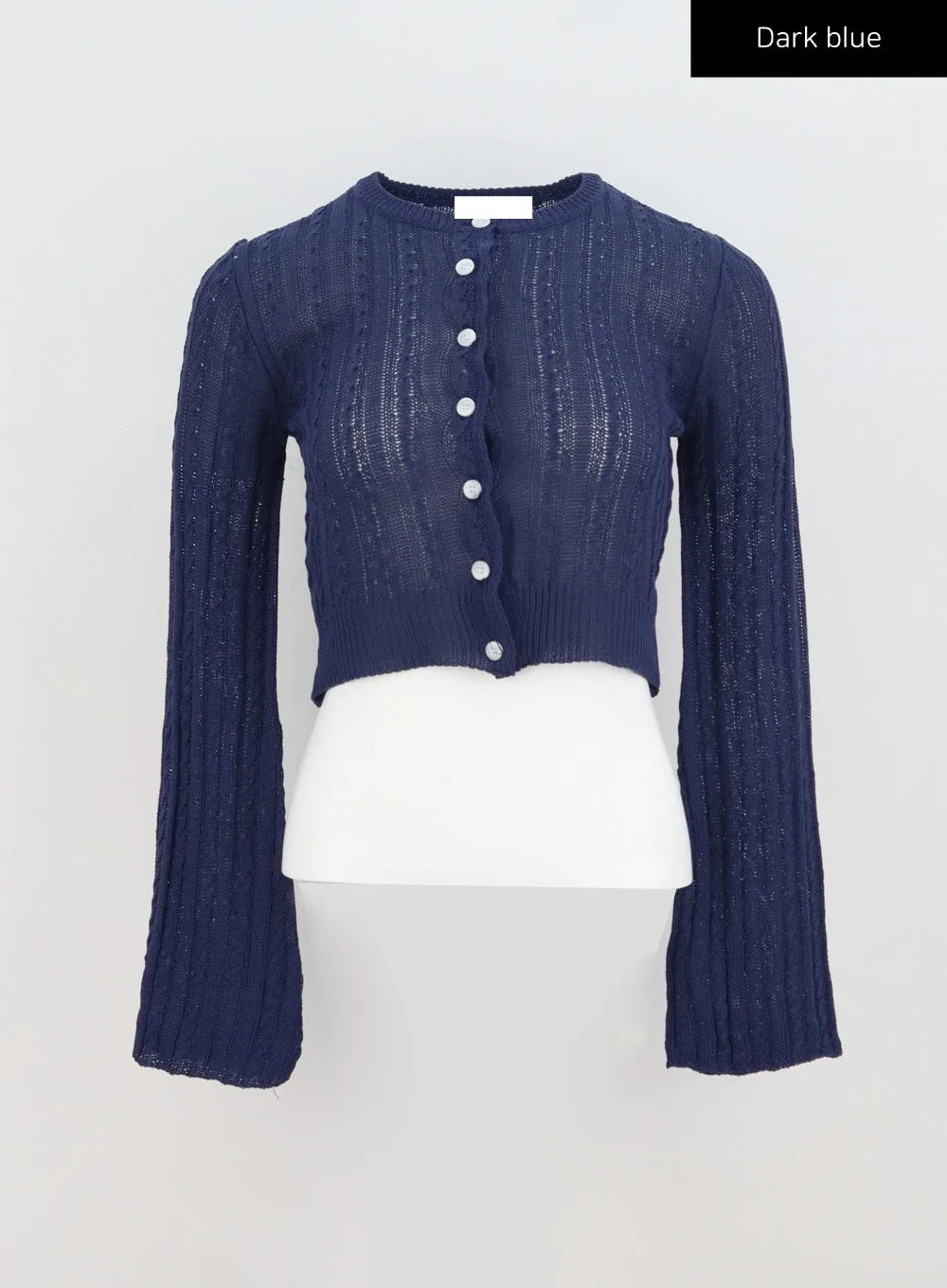 Cable Knit Mesh Cardigan CY330