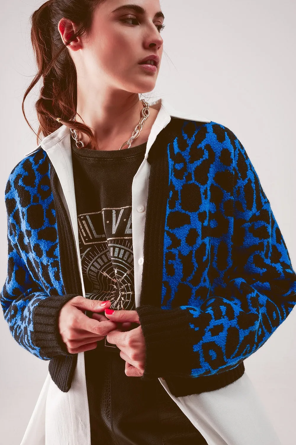 Cardi in Blue Animal