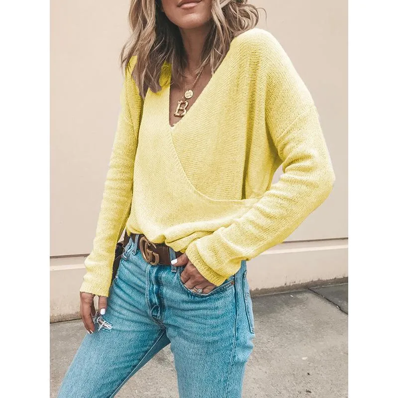 Casual Loose Solid Color Long-sleeved Sweater