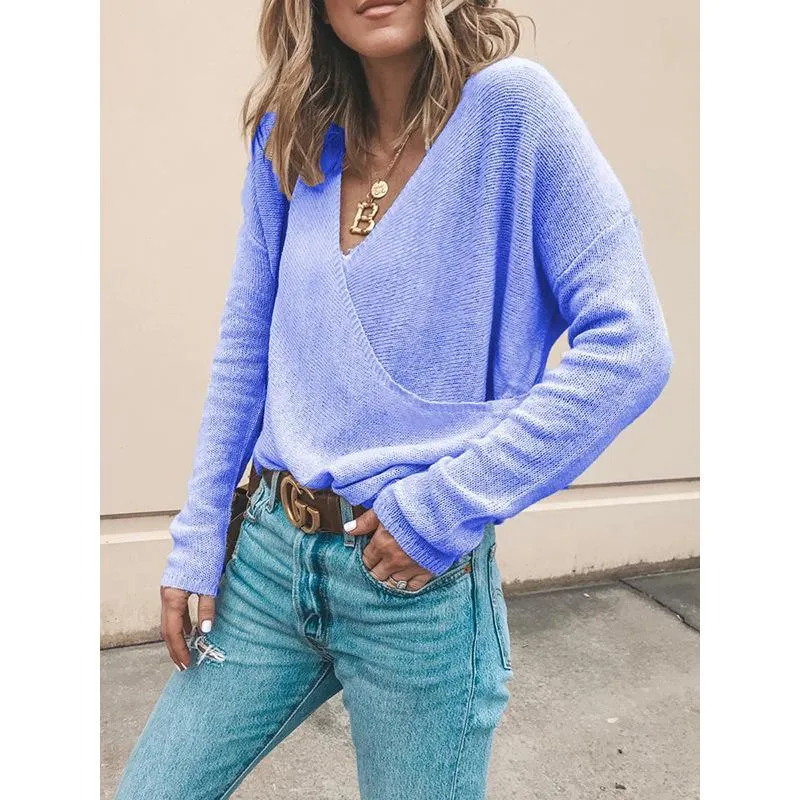 Casual Loose Solid Color Long-sleeved Sweater
