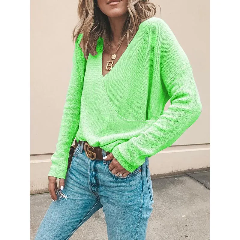 Casual Loose Solid Color Long-sleeved Sweater