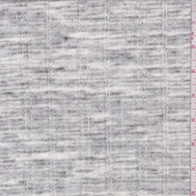 Charcoal/White Shadow Stripe Rib Knit Fabric