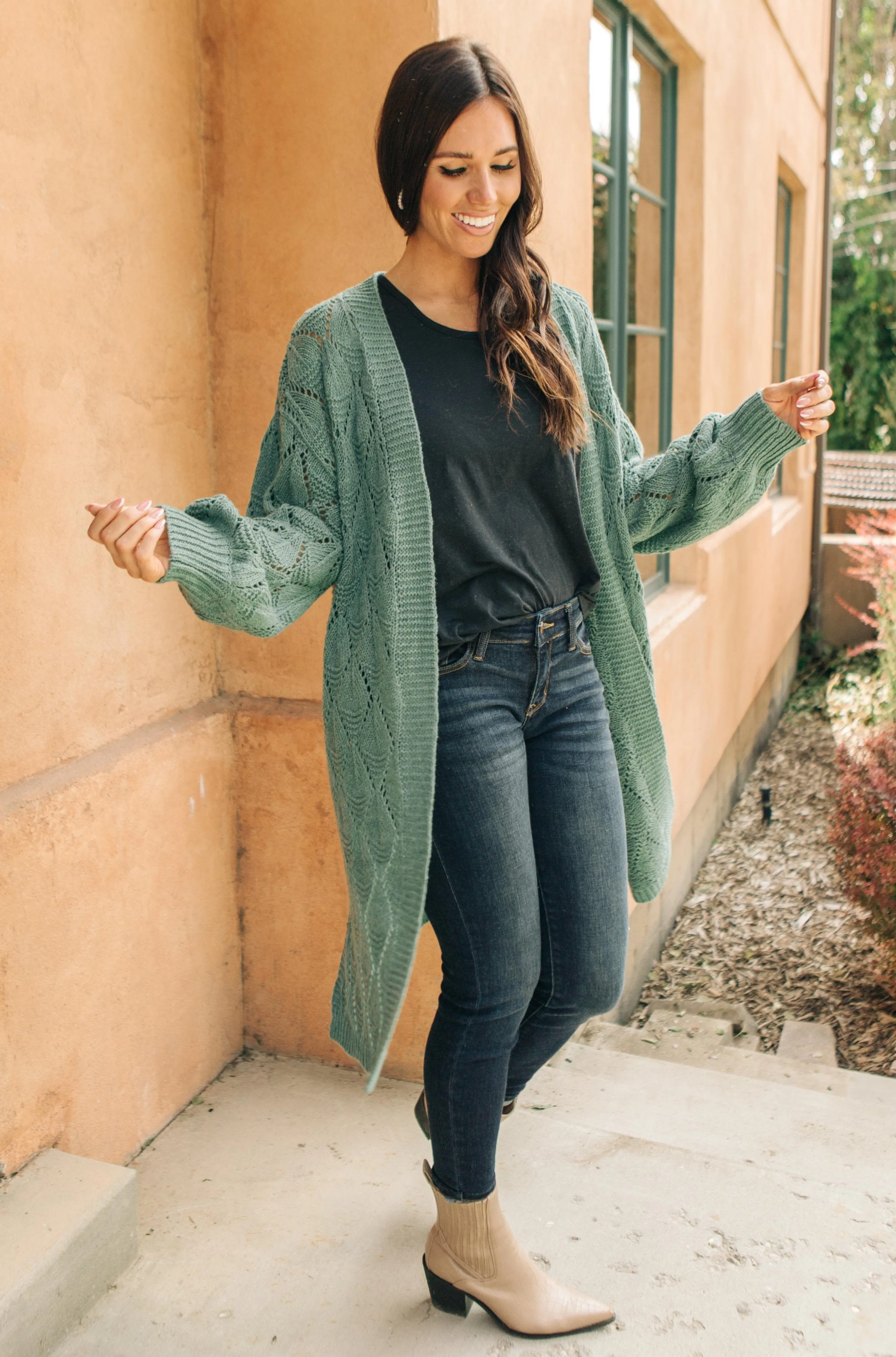 Choose Me Chunky Cardigan in Sea Green