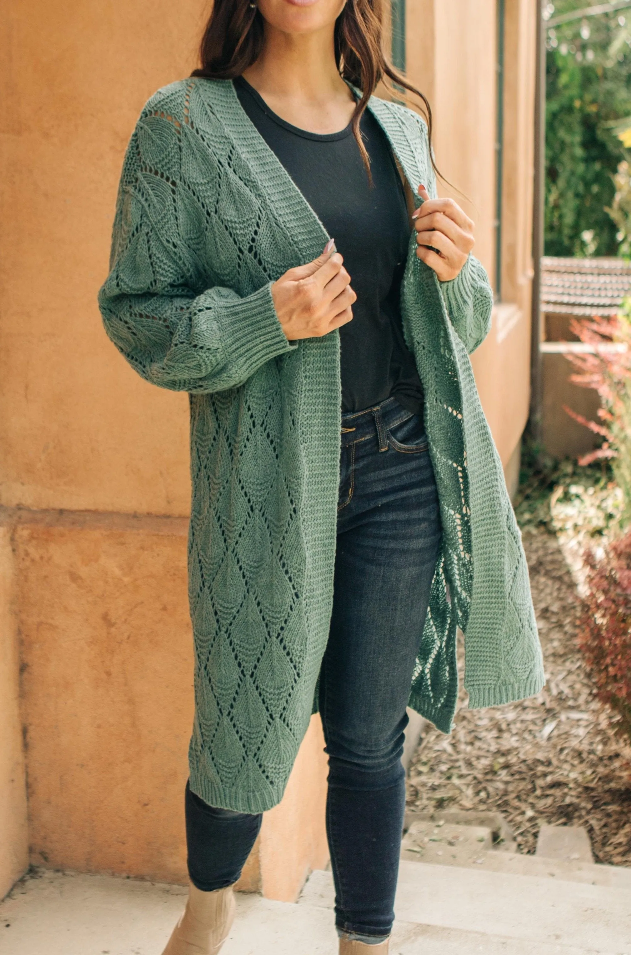 Choose Me Chunky Cardigan in Sea Green