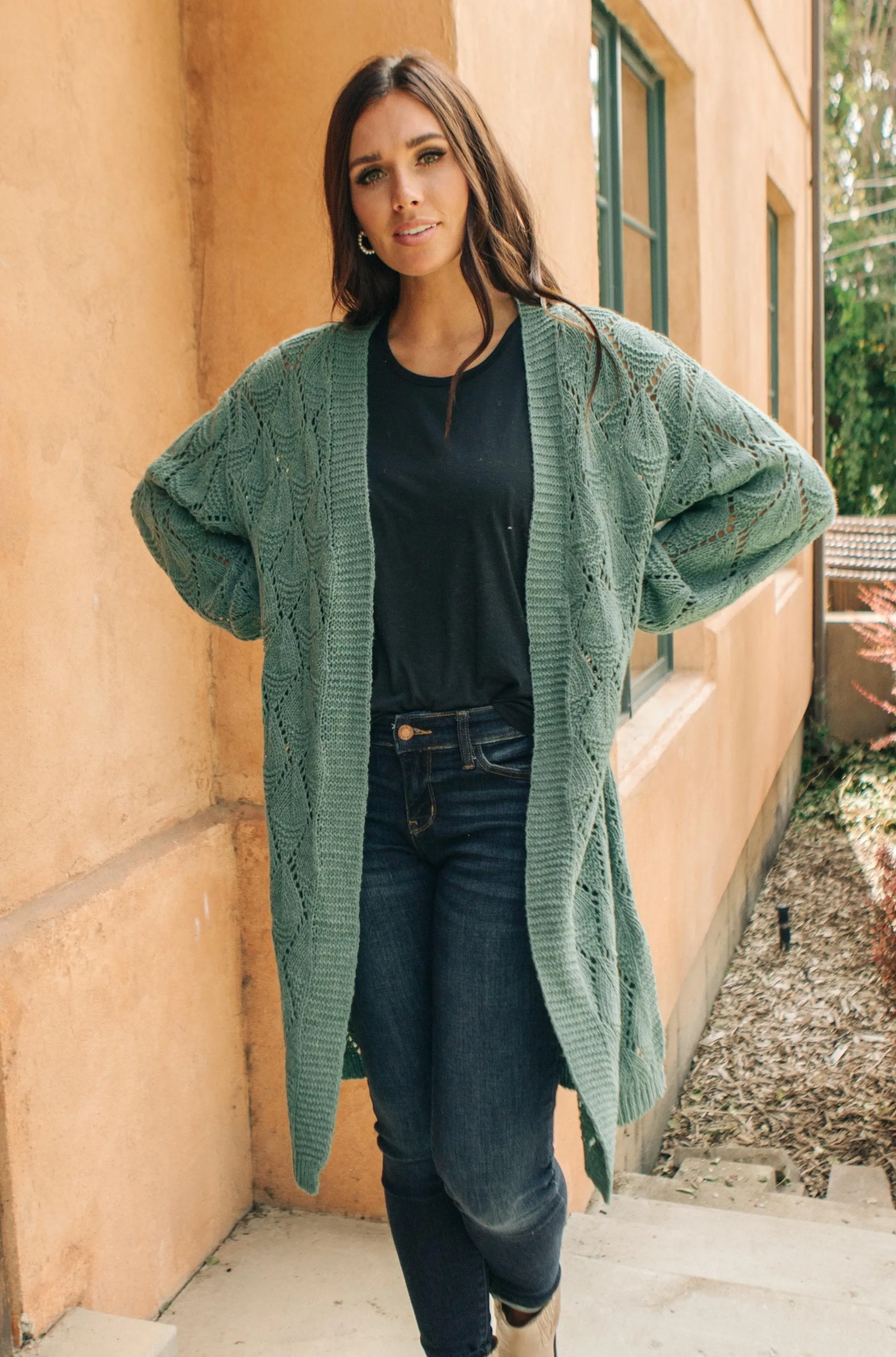 Choose Me Chunky Cardigan in Sea Green