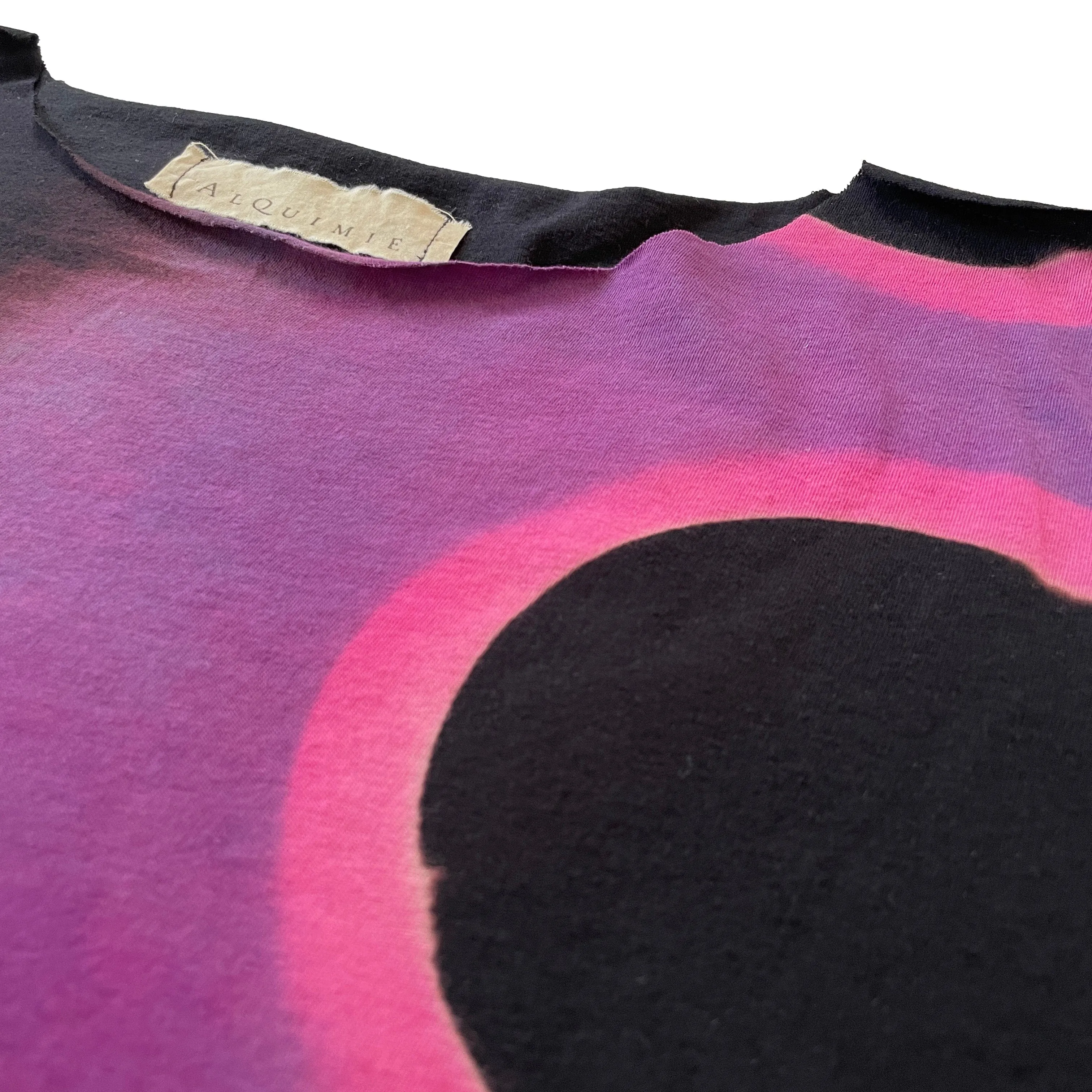 Circle Dyed Cropped Cap Sleeve Top - Violet & Black