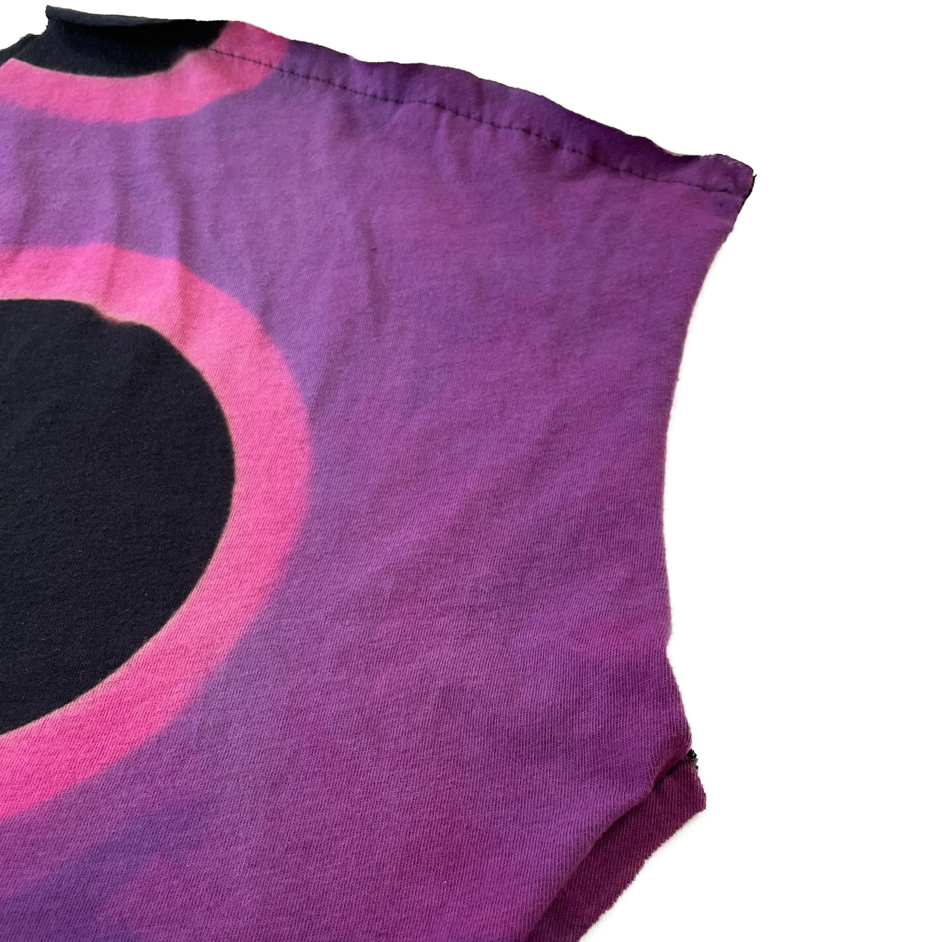 Circle Dyed Cropped Cap Sleeve Top - Violet & Black