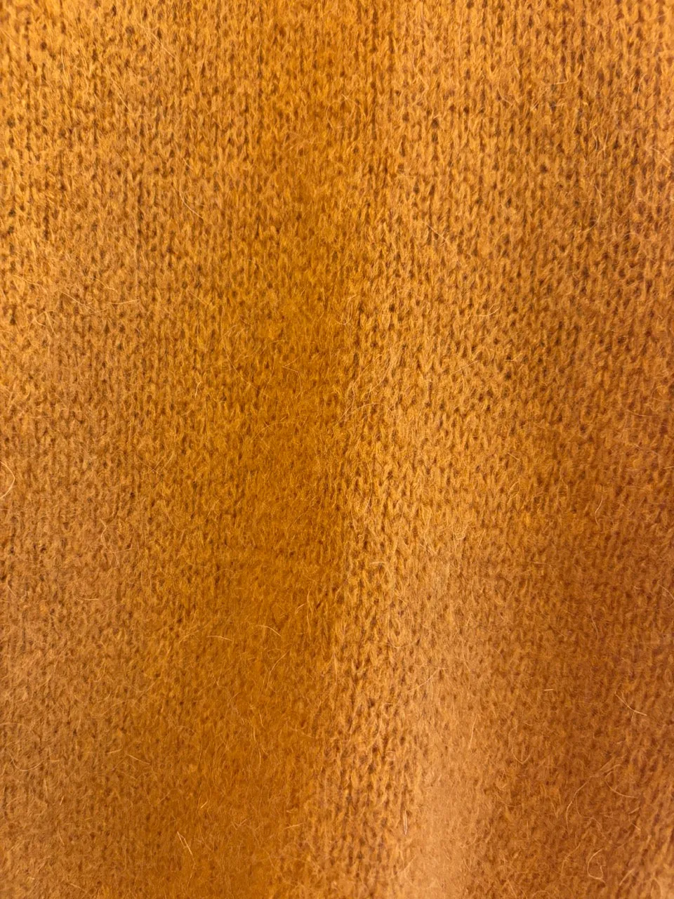 Cropped Sleeve Mohair Cardigan Mustard