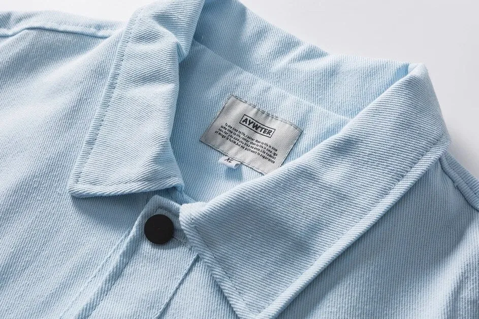 E-girl Jacke blau denim zweifarbig himmelblau dunkelblau