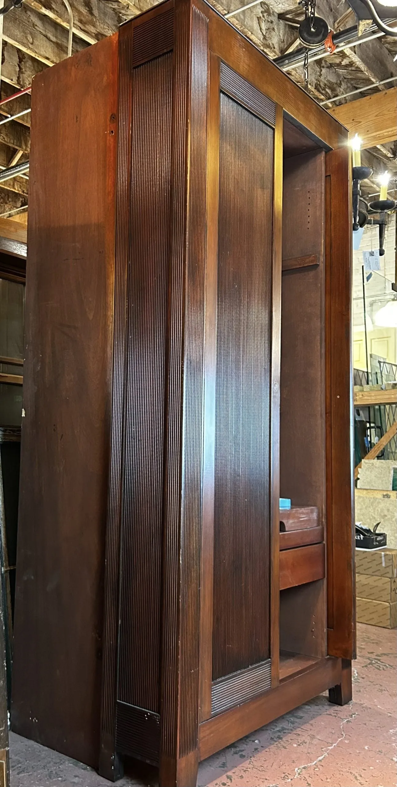 Entertainment Cabinet, Storage or Armoire, Solid Wood, Pocket Doors