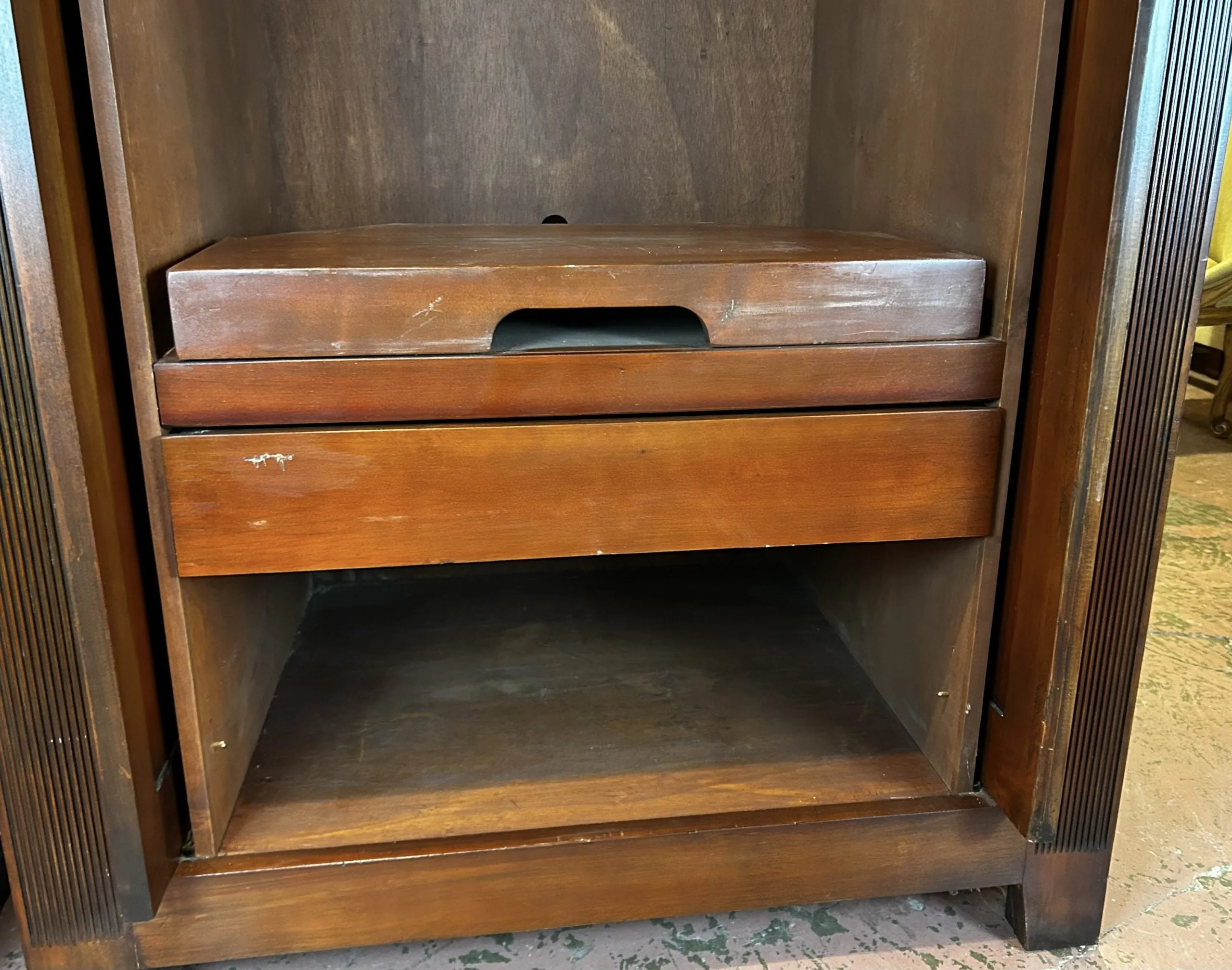Entertainment Cabinet, Storage or Armoire, Solid Wood, Pocket Doors