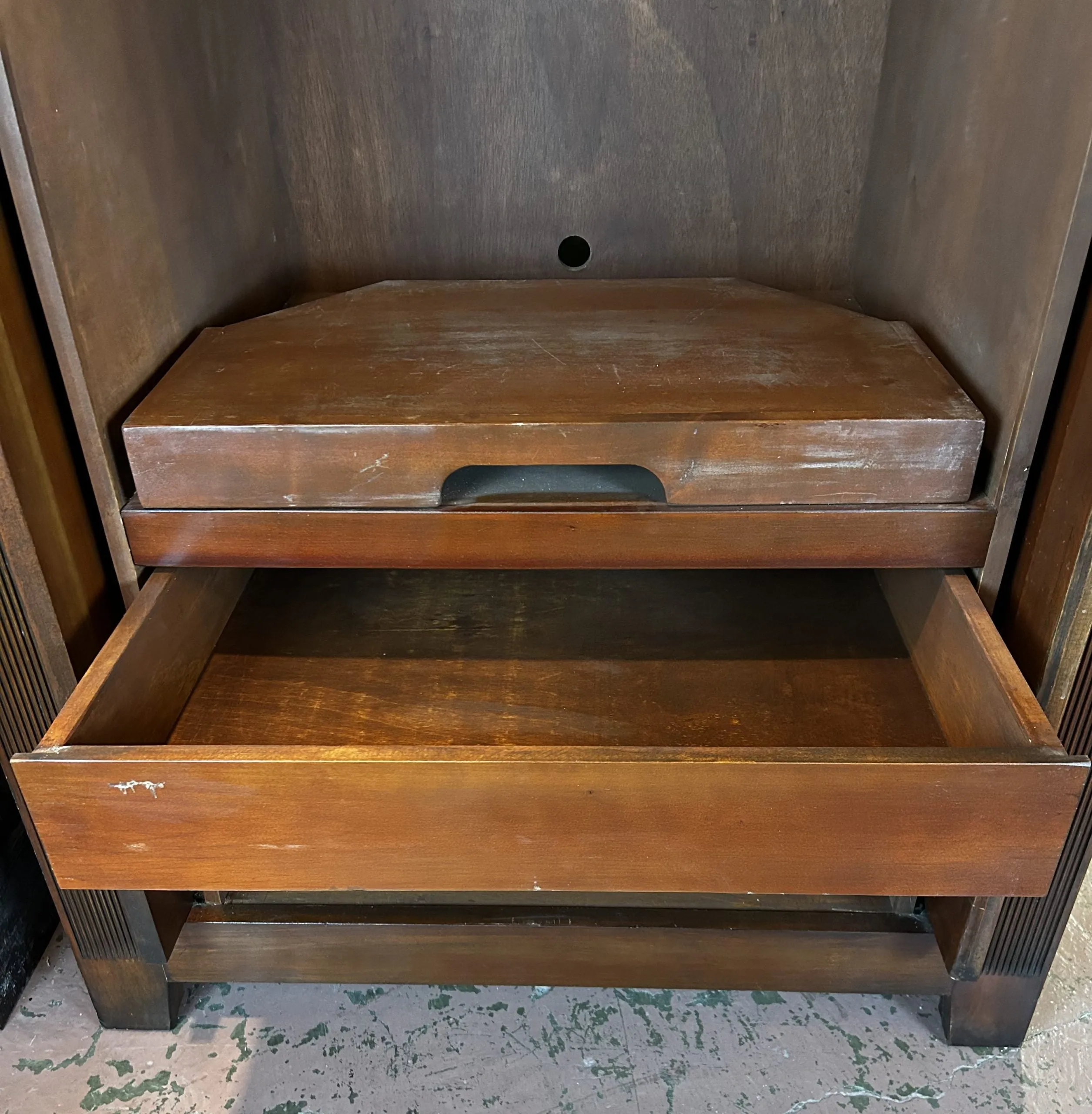 Entertainment Cabinet, Storage or Armoire, Solid Wood, Pocket Doors