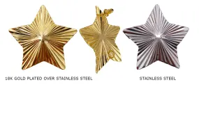 ESS1043M Large Star Stud Earrings With Loop