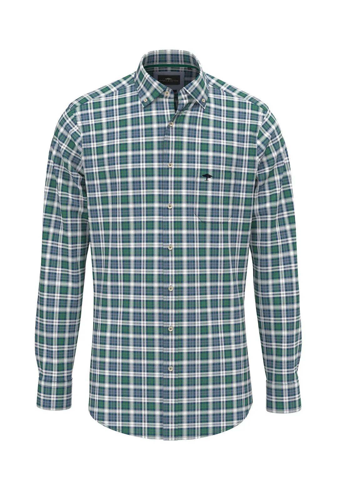 Fynch Hatton 1/4 Zip knitwear Dark Emerald