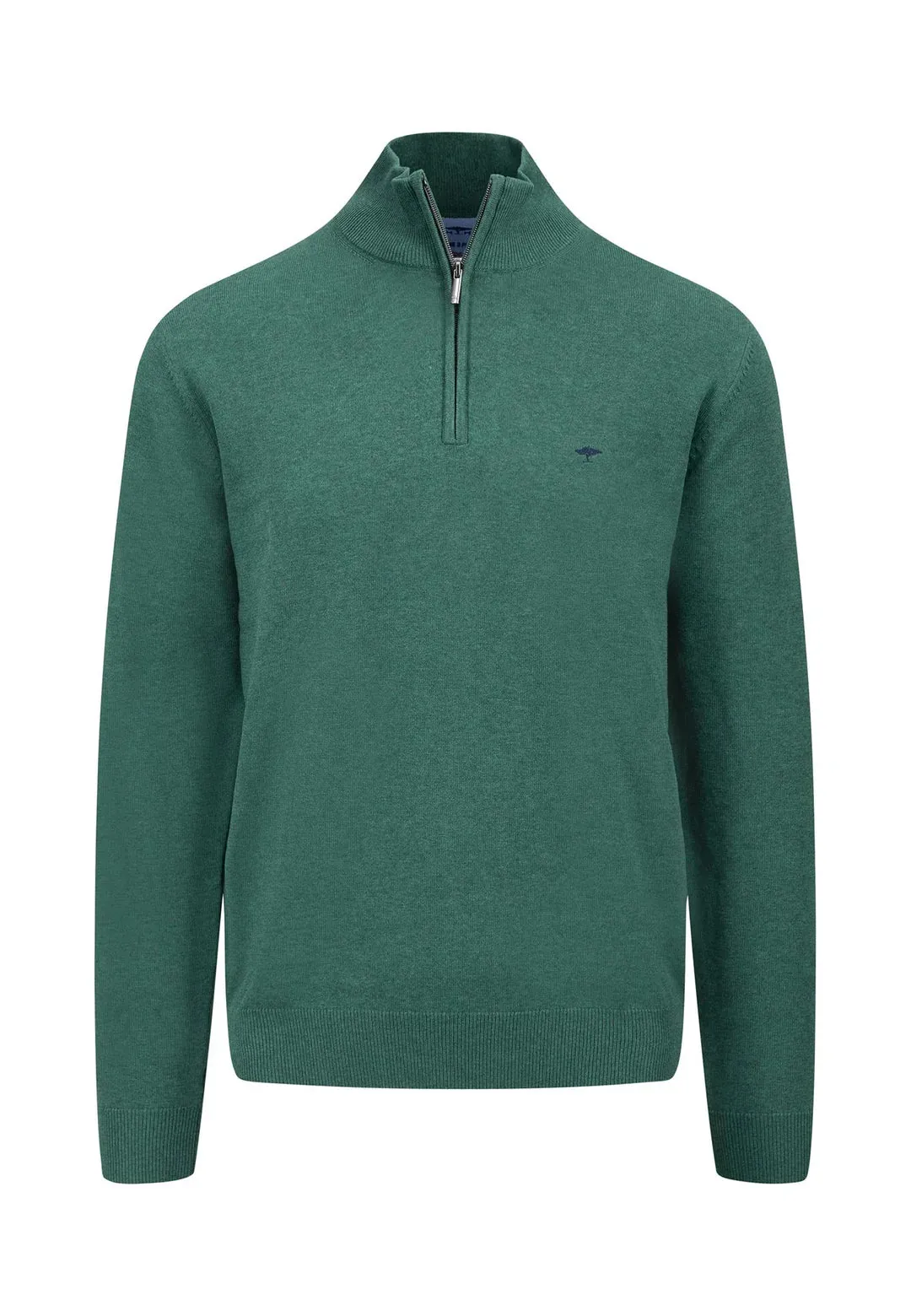 Fynch Hatton 1/4 Zip knitwear Dark Emerald