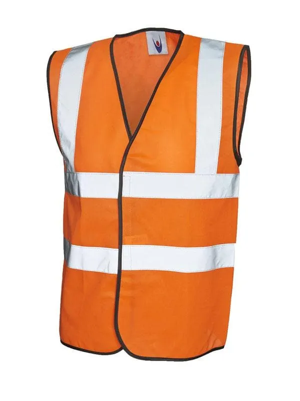 Hi Visibility Printed Front & Back Vests (yellow or orange) x10 - Logo/Text