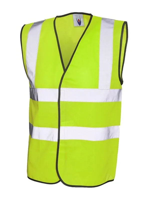 Hi Visibility Printed Front & Back Vests (yellow or orange) x10 - Logo/Text