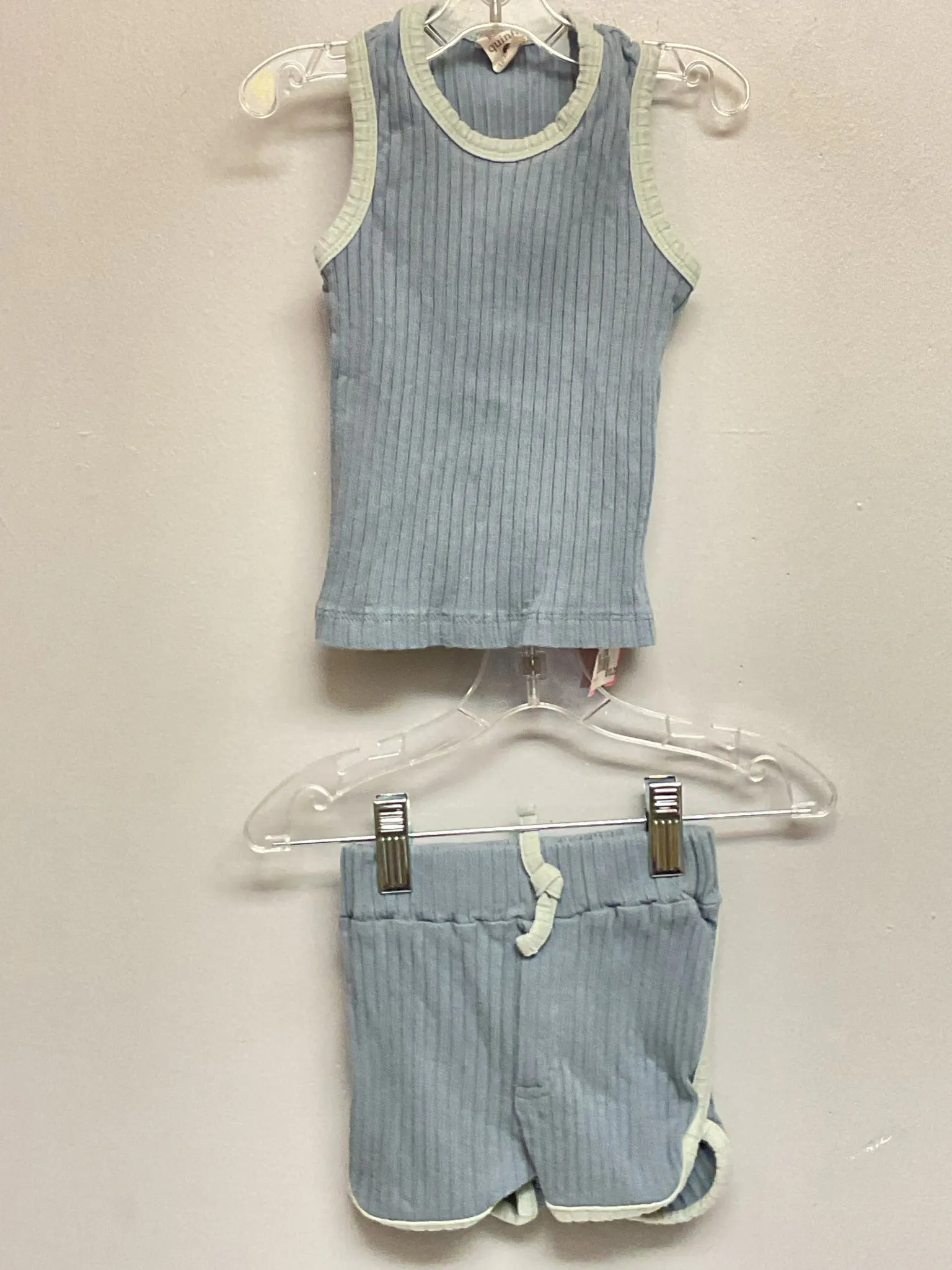 Kate Quinn Size 12M Blue Ribbed Cotton Infant Boys Sets