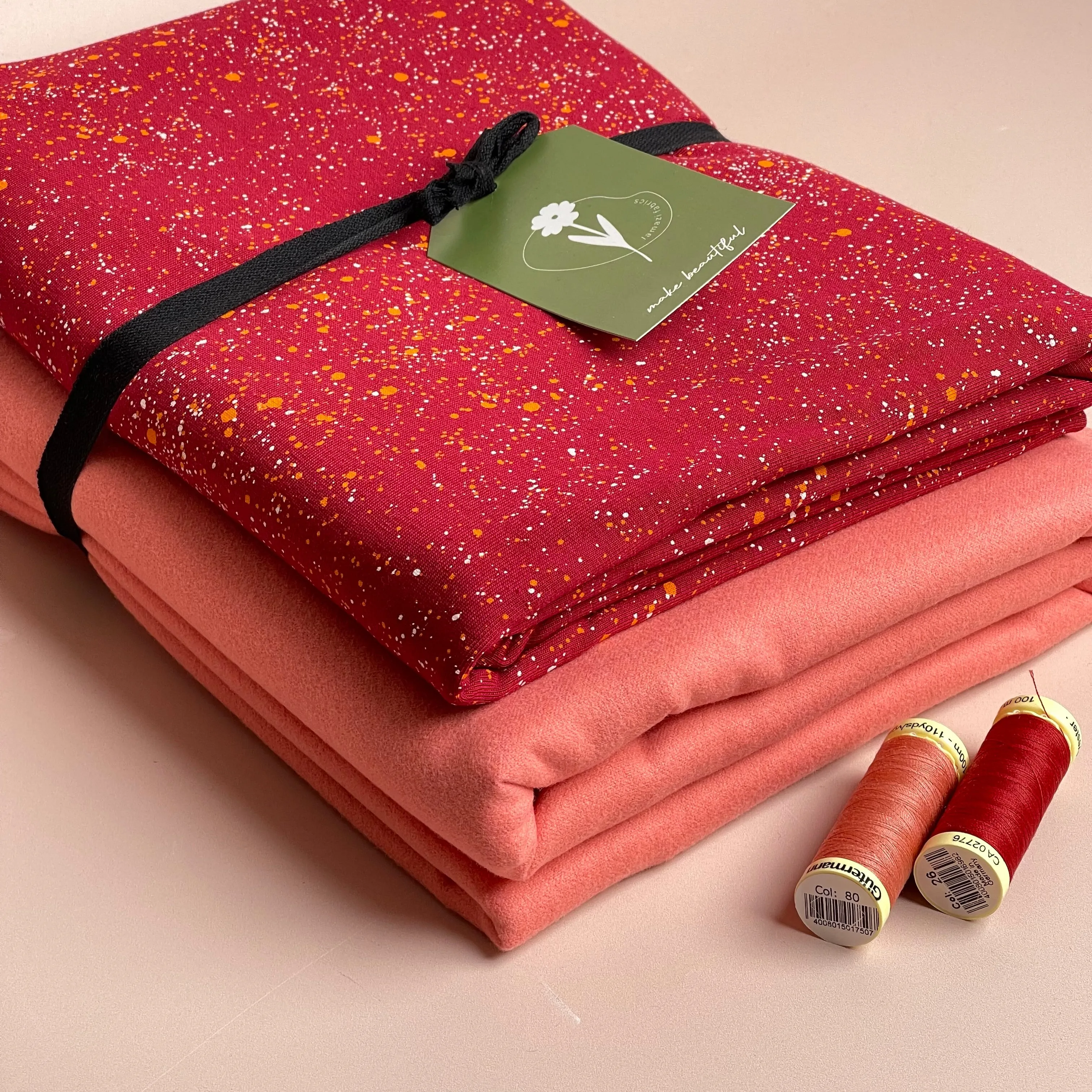 Limited Edition - Luxury Pyjama Kit with Printed Cotton Jersey and Pink Clay Flannel