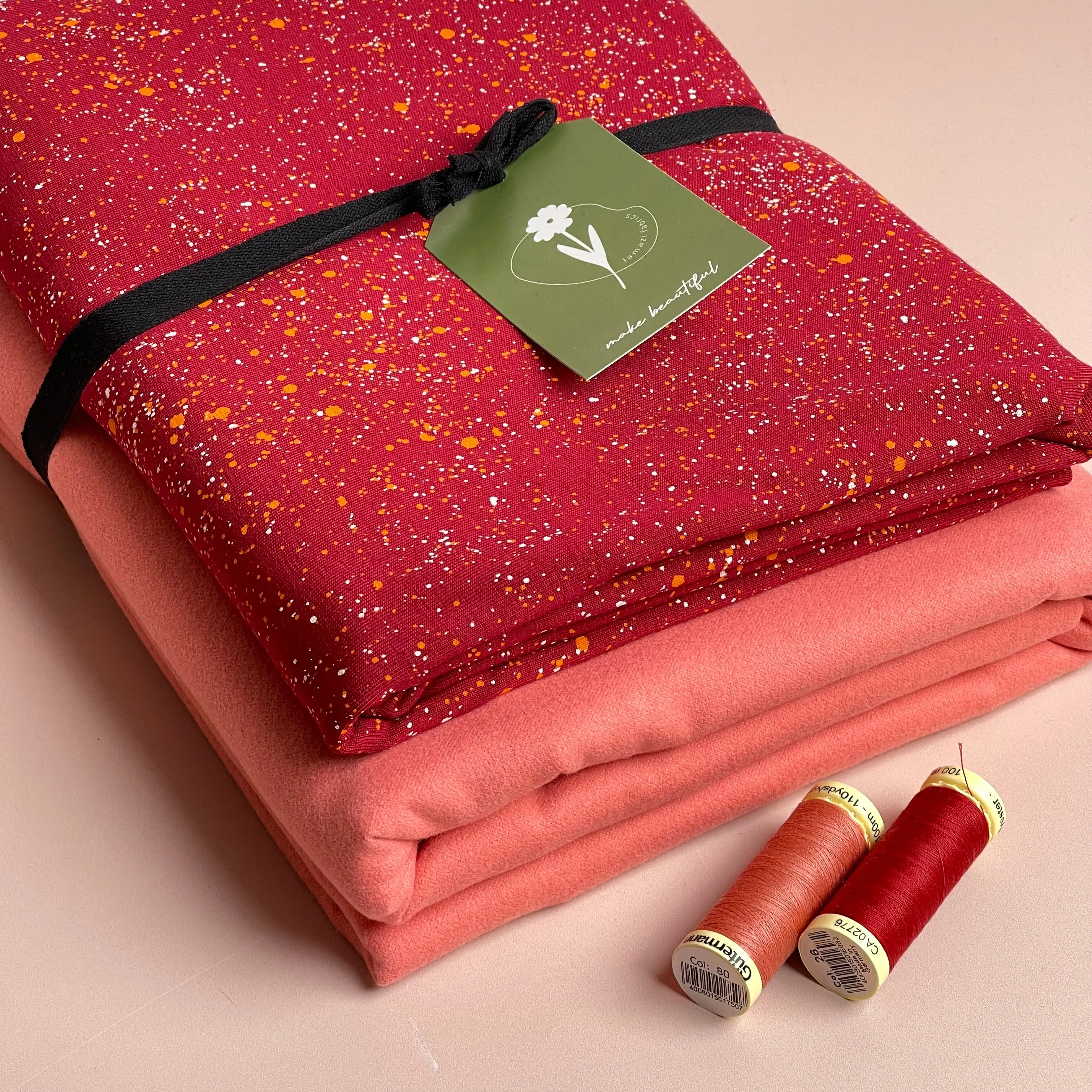 Limited Edition - Luxury Pyjama Kit with Printed Cotton Jersey and Pink Clay Flannel