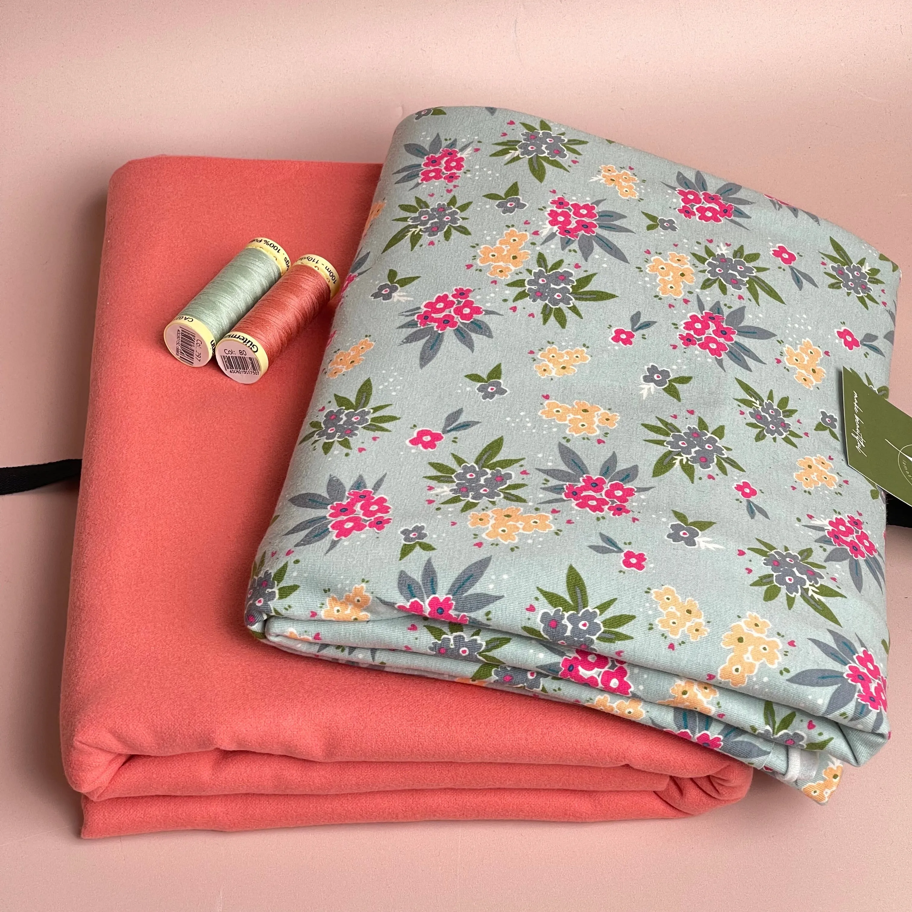 Limited Edition - Luxury Pyjama Kit with Printed Cotton Jersey and Pink Clay Flannel