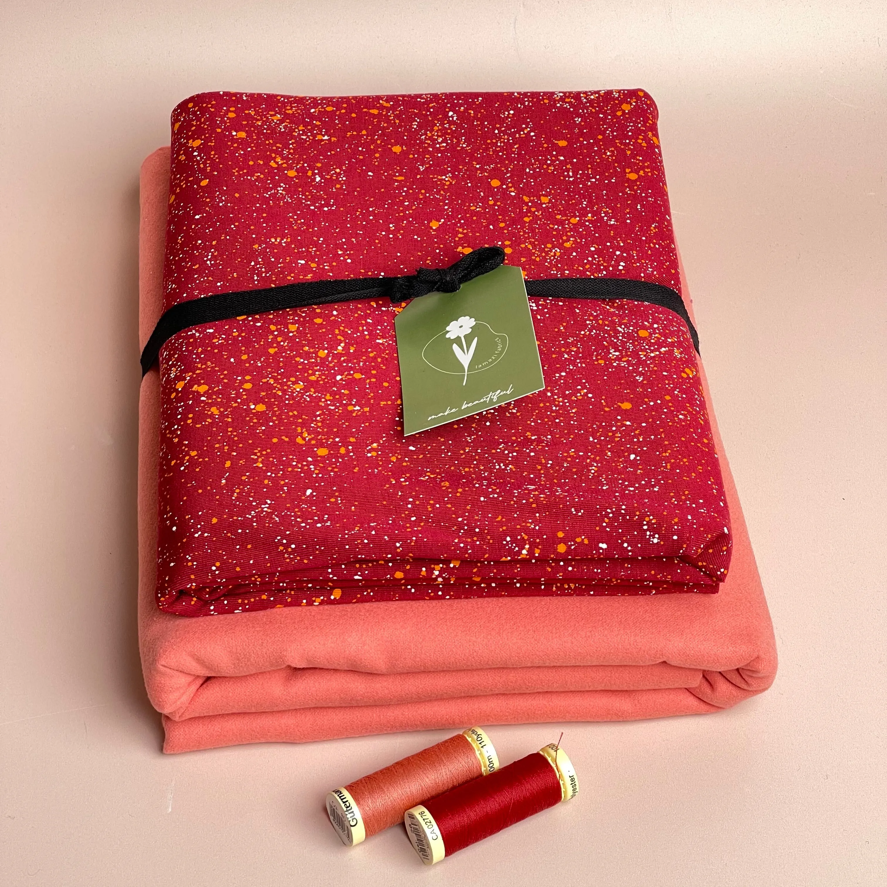 Limited Edition - Luxury Pyjama Kit with Printed Cotton Jersey and Pink Clay Flannel