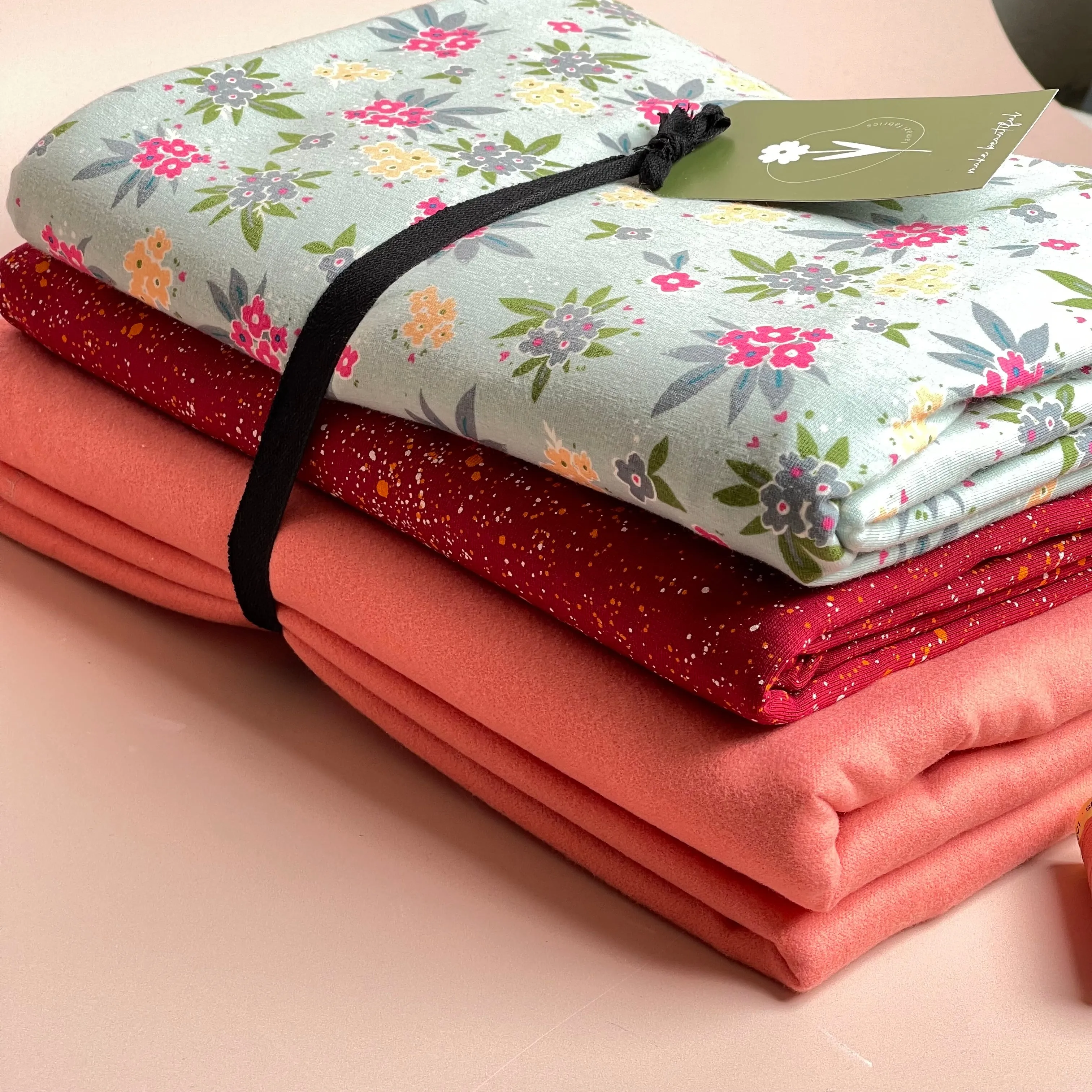 Limited Edition - Luxury Pyjama Kit with Printed Cotton Jersey and Pink Clay Flannel