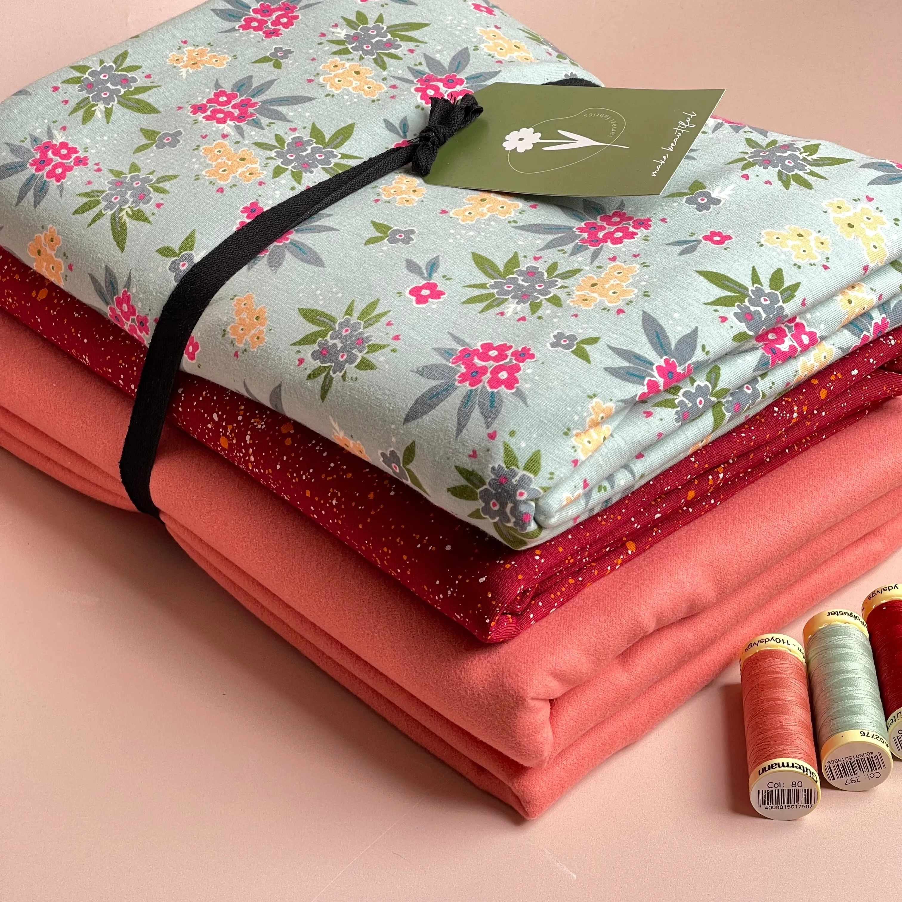 Limited Edition - Luxury Pyjama Kit with Printed Cotton Jersey and Pink Clay Flannel