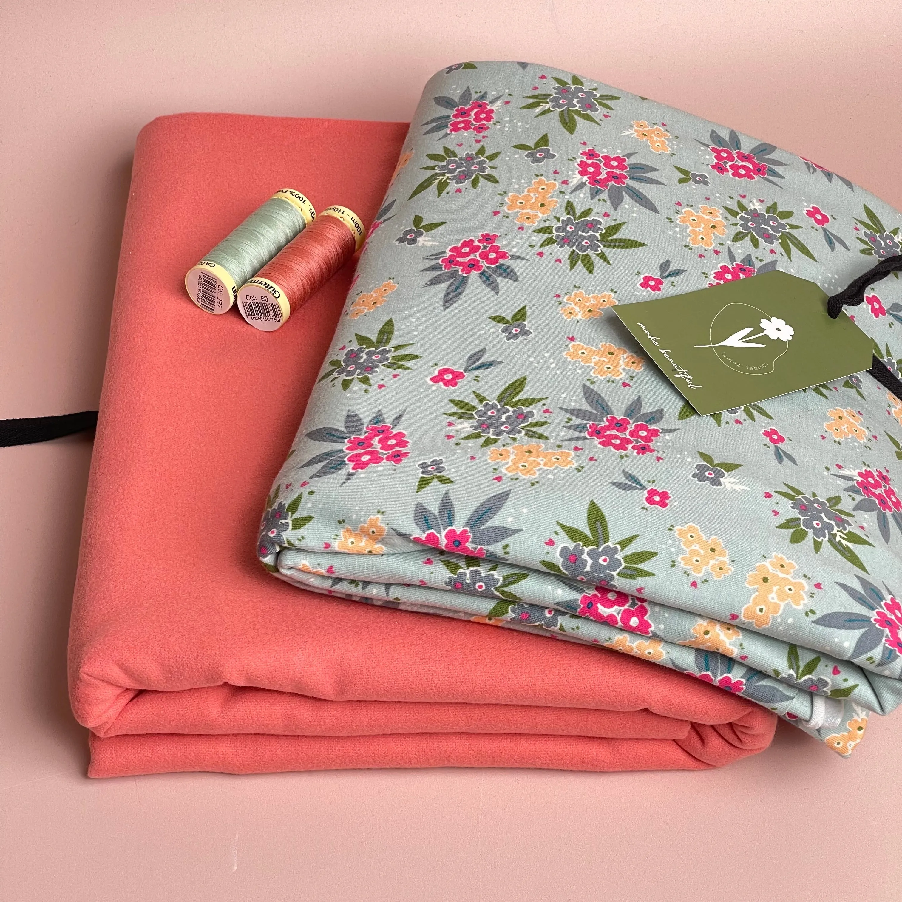Limited Edition - Luxury Pyjama Kit with Printed Cotton Jersey and Pink Clay Flannel