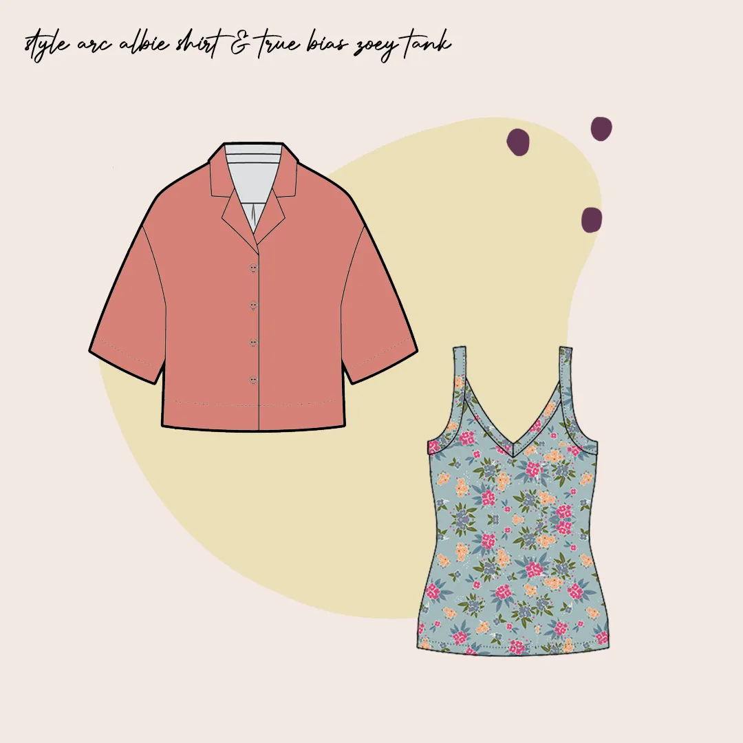 Limited Edition - Luxury Pyjama Kit with Printed Cotton Jersey and Pink Clay Flannel
