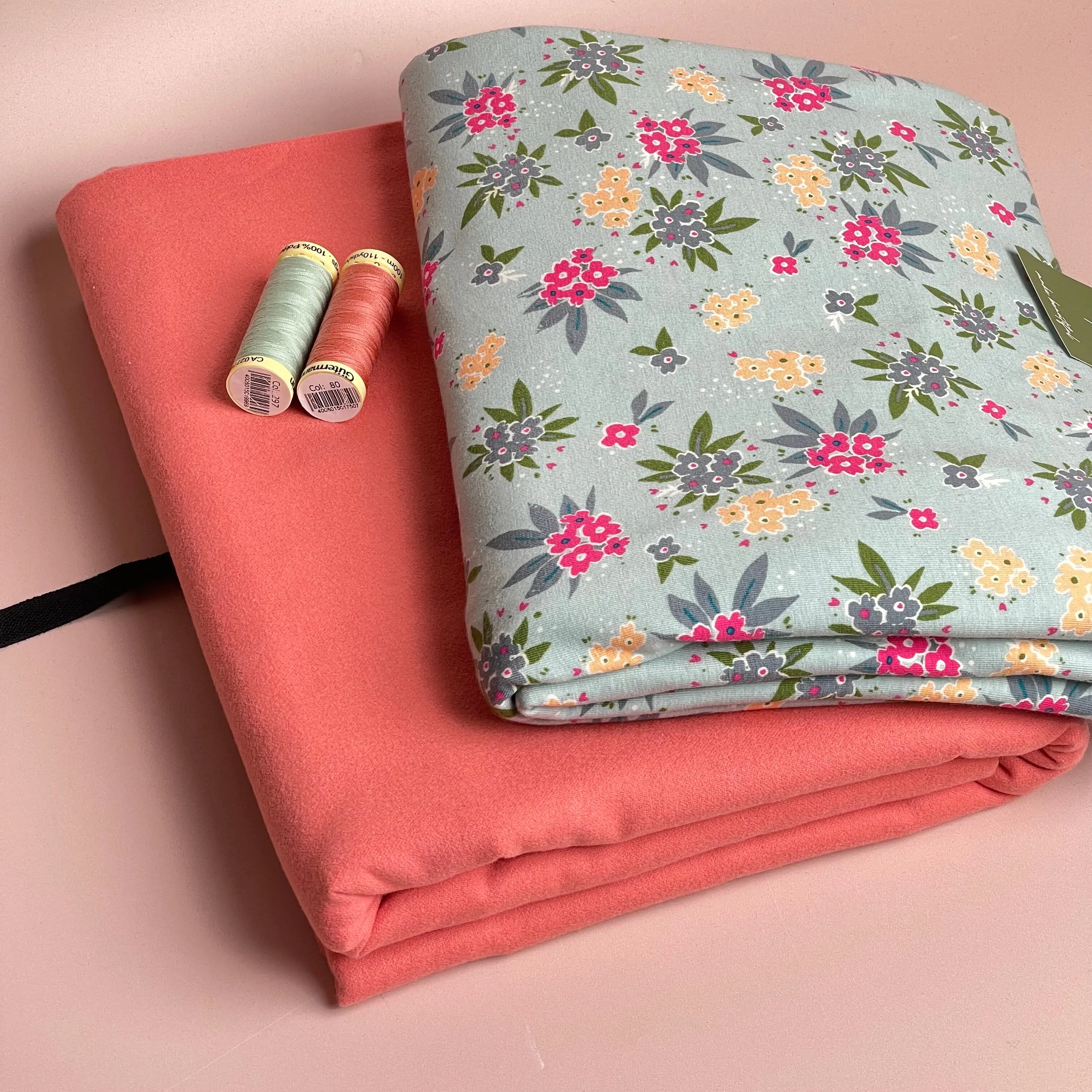 Limited Edition - Luxury Pyjama Kit with Printed Cotton Jersey and Pink Clay Flannel