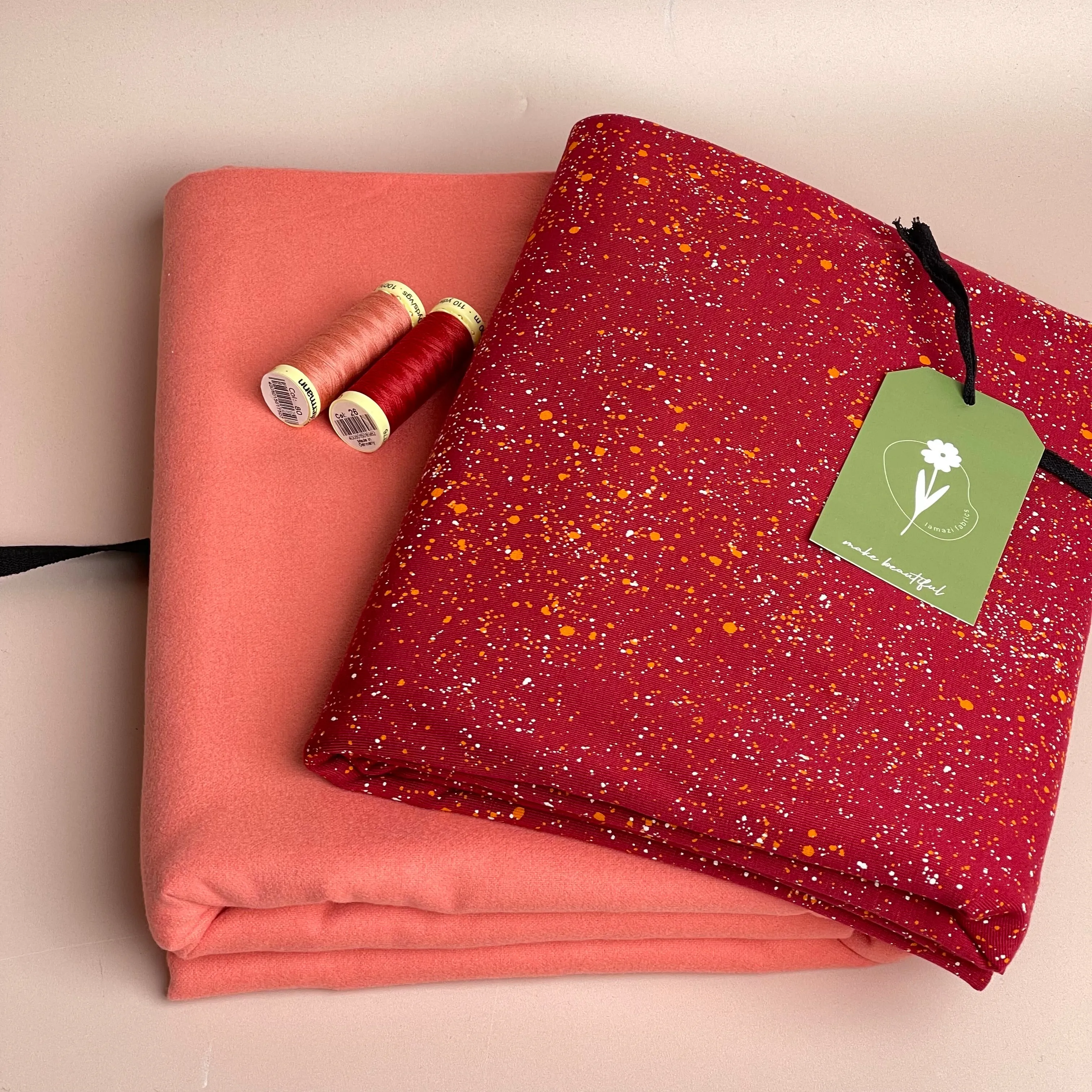 Limited Edition - Luxury Pyjama Kit with Printed Cotton Jersey and Pink Clay Flannel