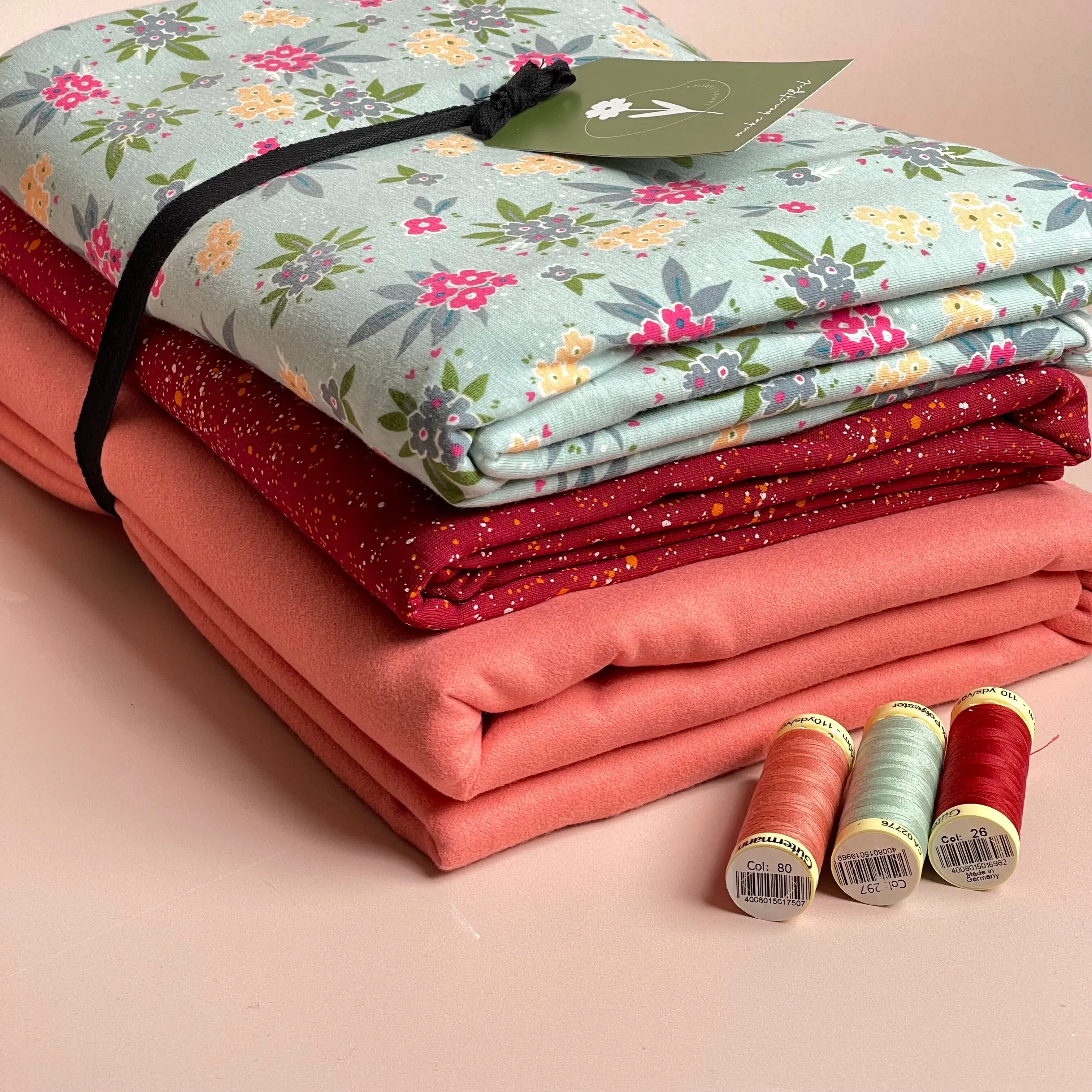 Limited Edition - Luxury Pyjama Kit with Printed Cotton Jersey and Pink Clay Flannel