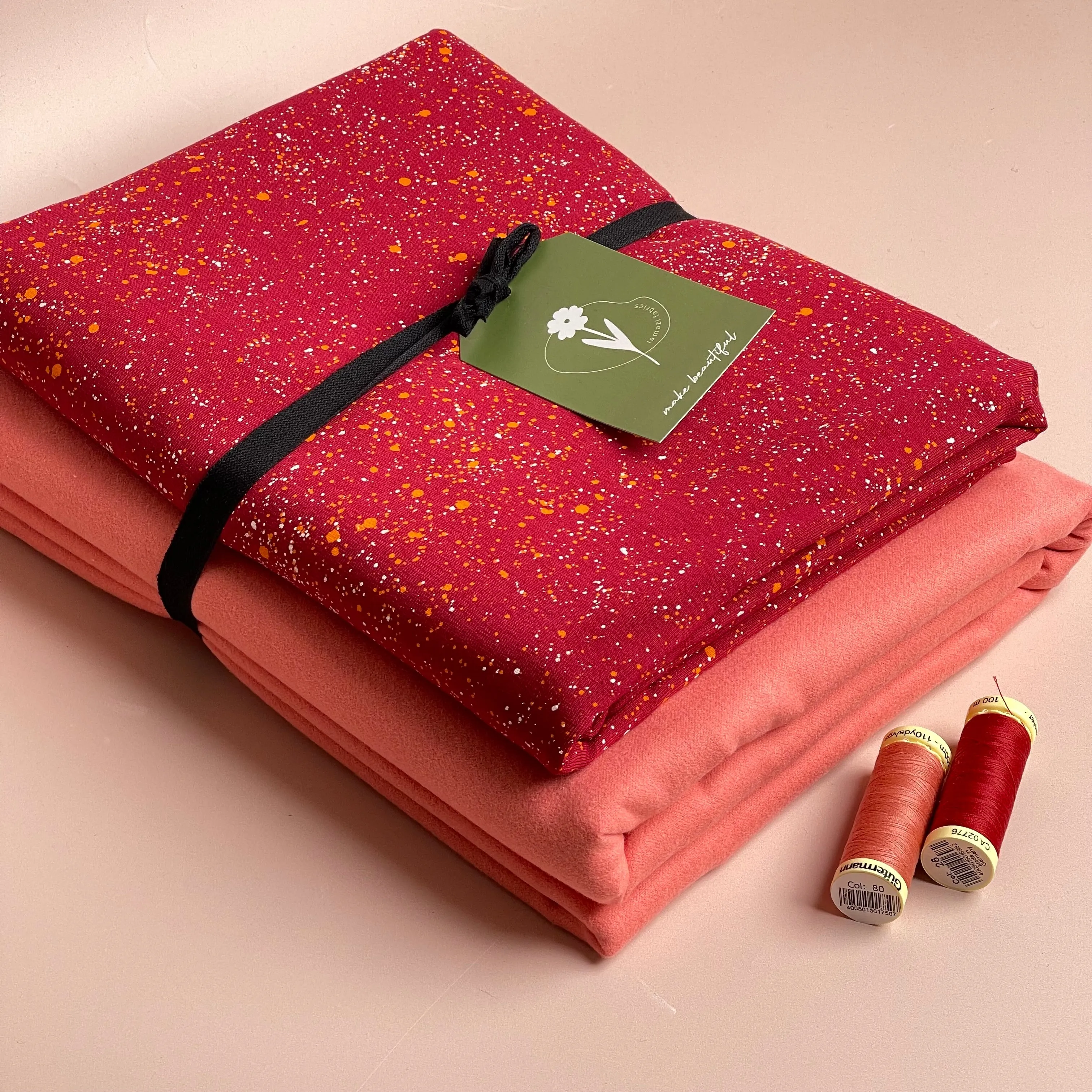 Limited Edition - Luxury Pyjama Kit with Printed Cotton Jersey and Pink Clay Flannel