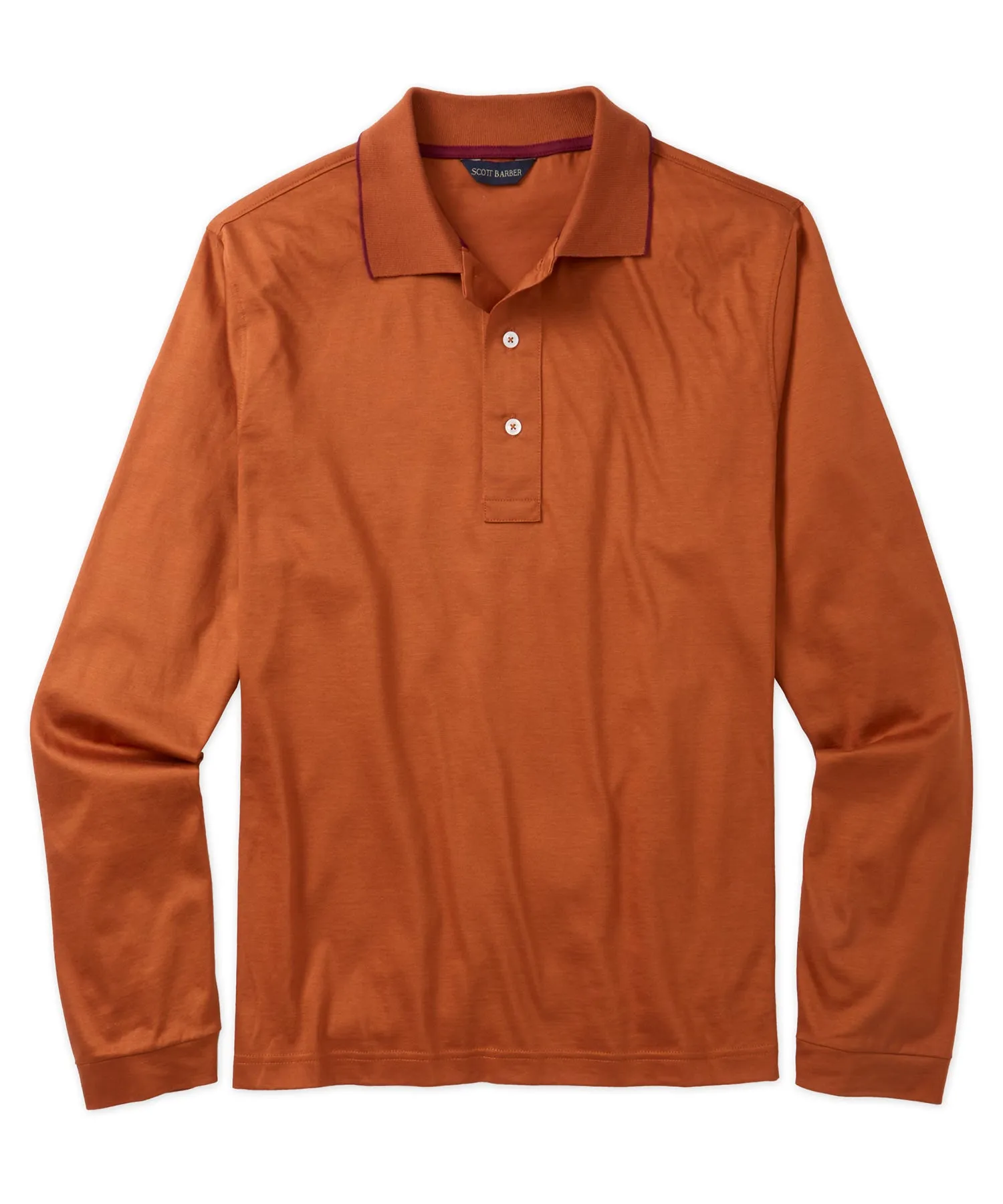 Luxe Long-Sleeve Mercerized Cotton Polo
