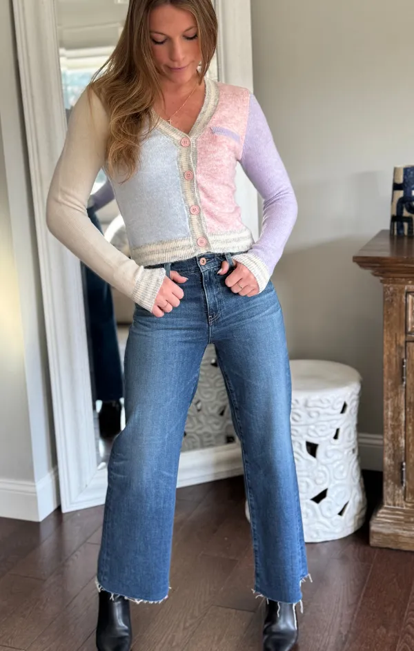 Maia Varsity Colorblock Cardigan