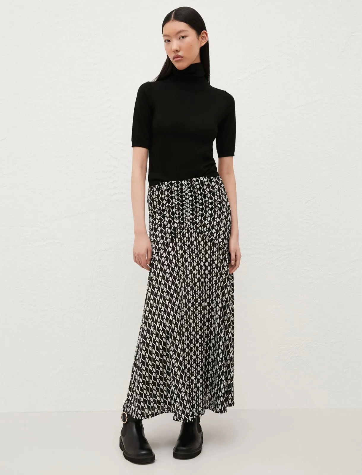 MARELLA Black Patterned Skirt