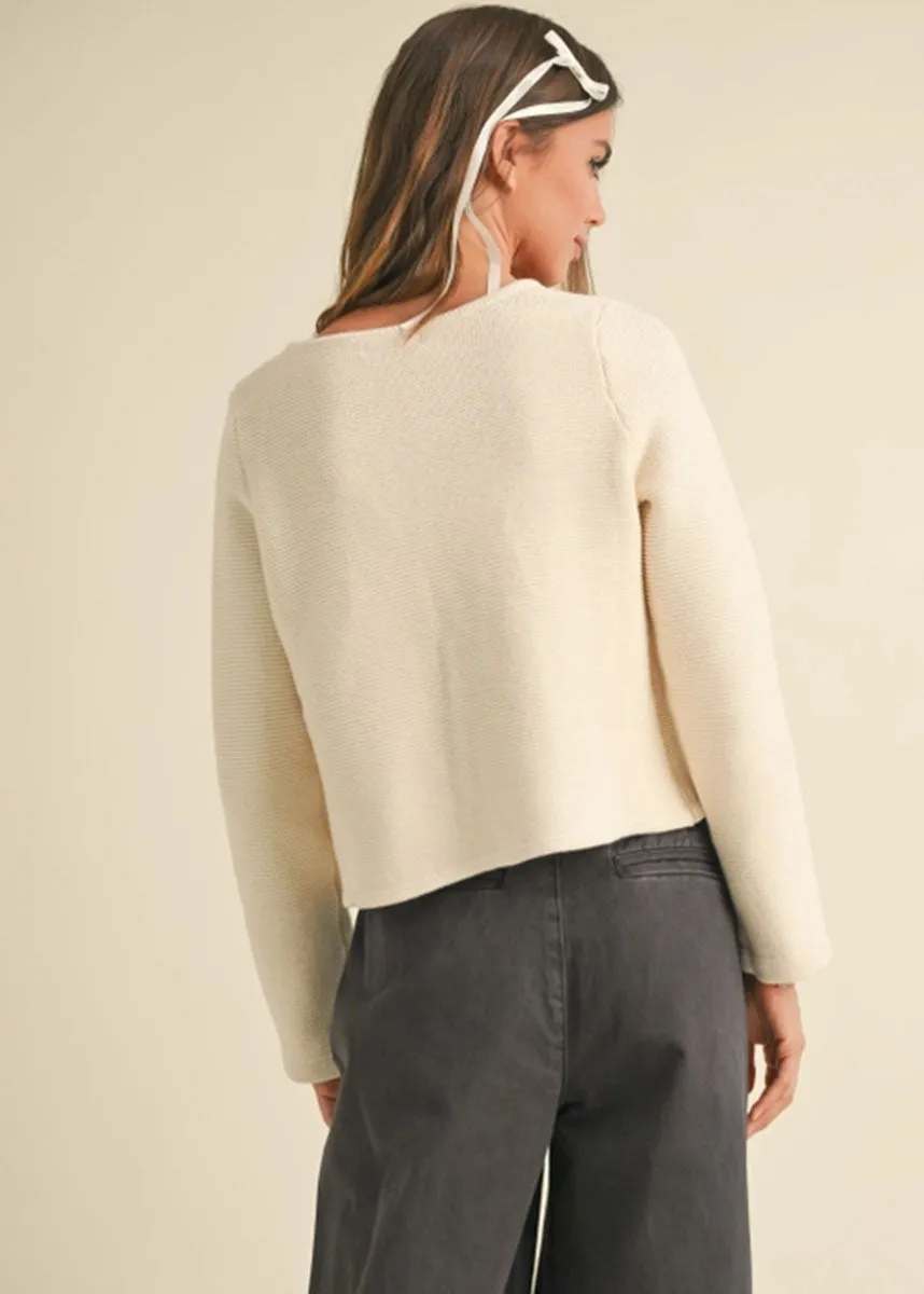 Marnie Tie-Front Cardigan - Beige