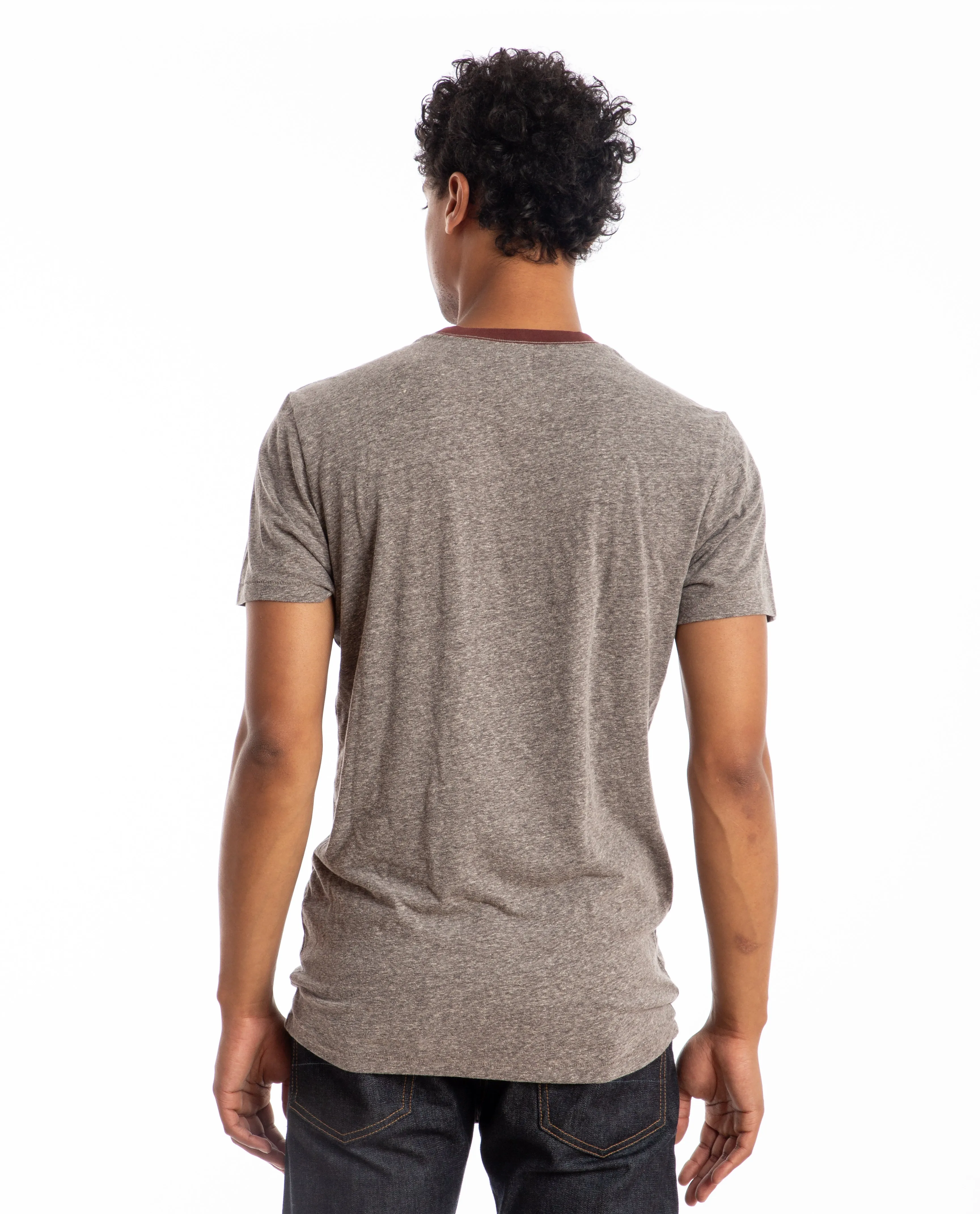 Melange Crewneck Pocket Tee Bordeaux