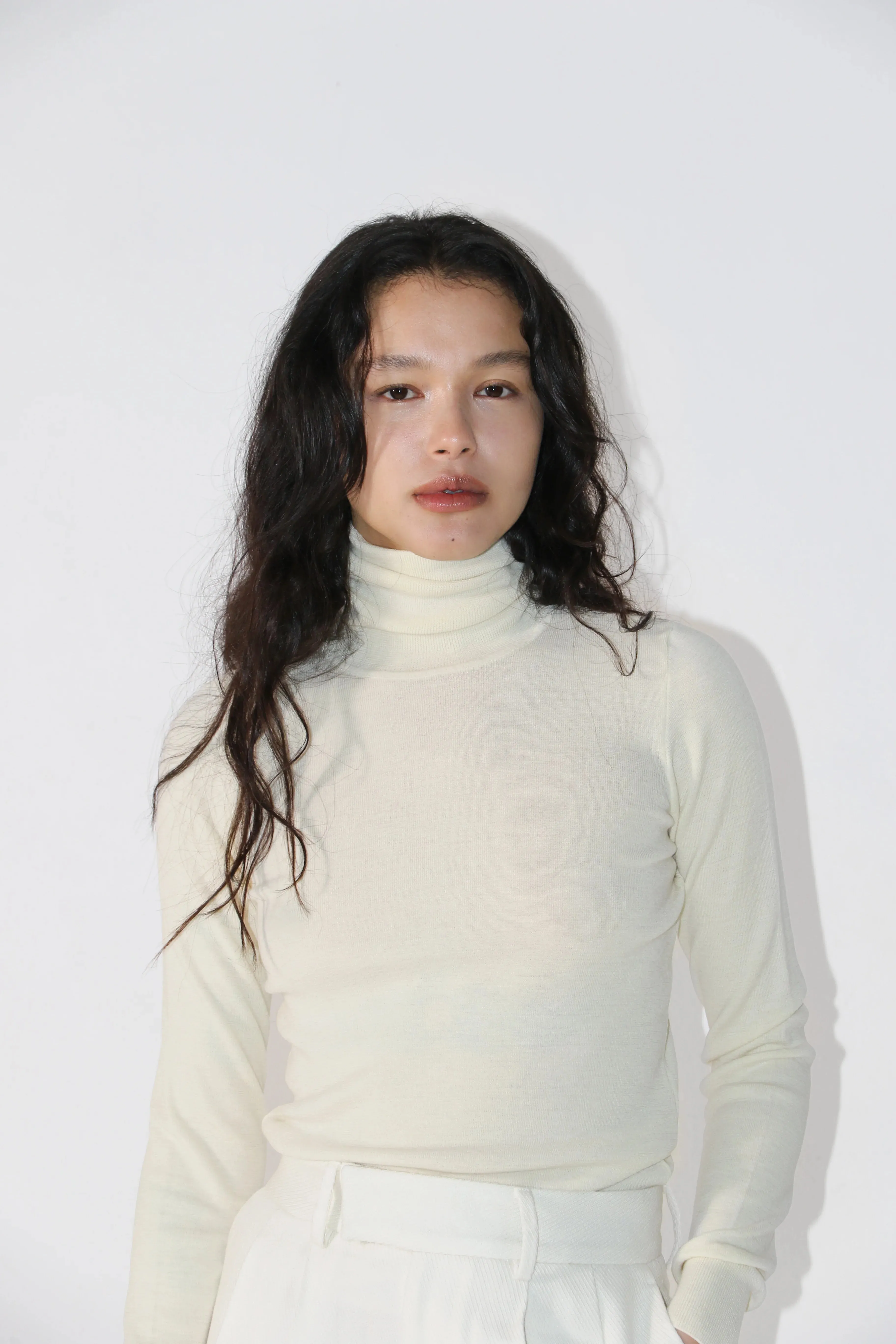 Merino Turtle Neck Knit Cream