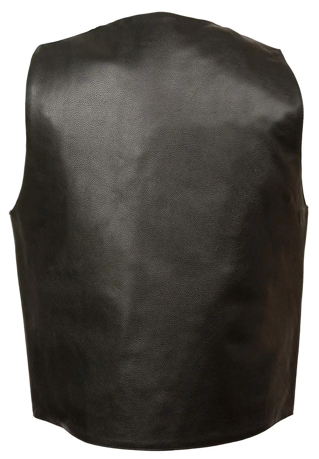 Milwaukee Leather LKM3700 Men's Plain Side Leather Vest with Buffalo Snaps