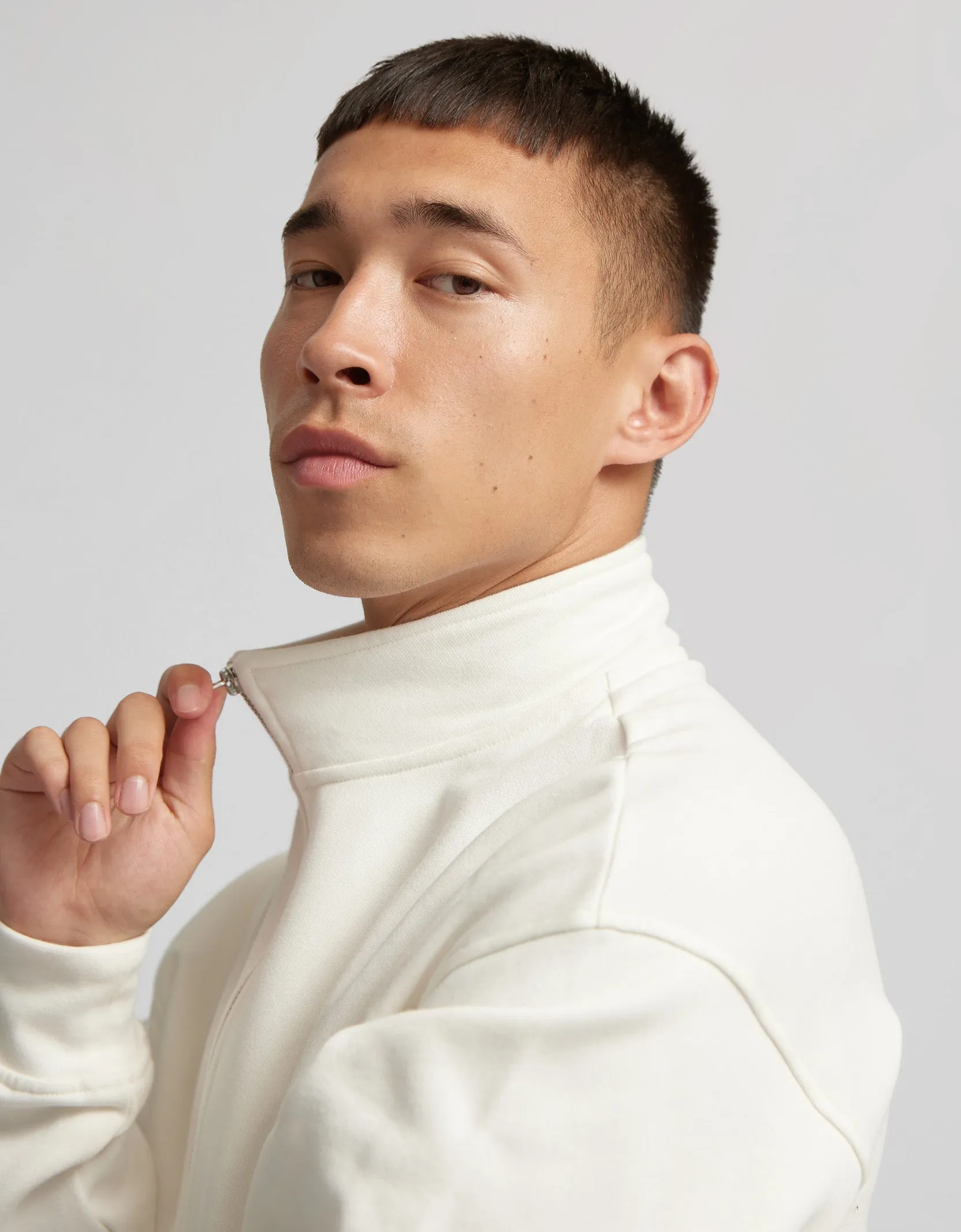 Organic Quarter Zip - Steel Blue