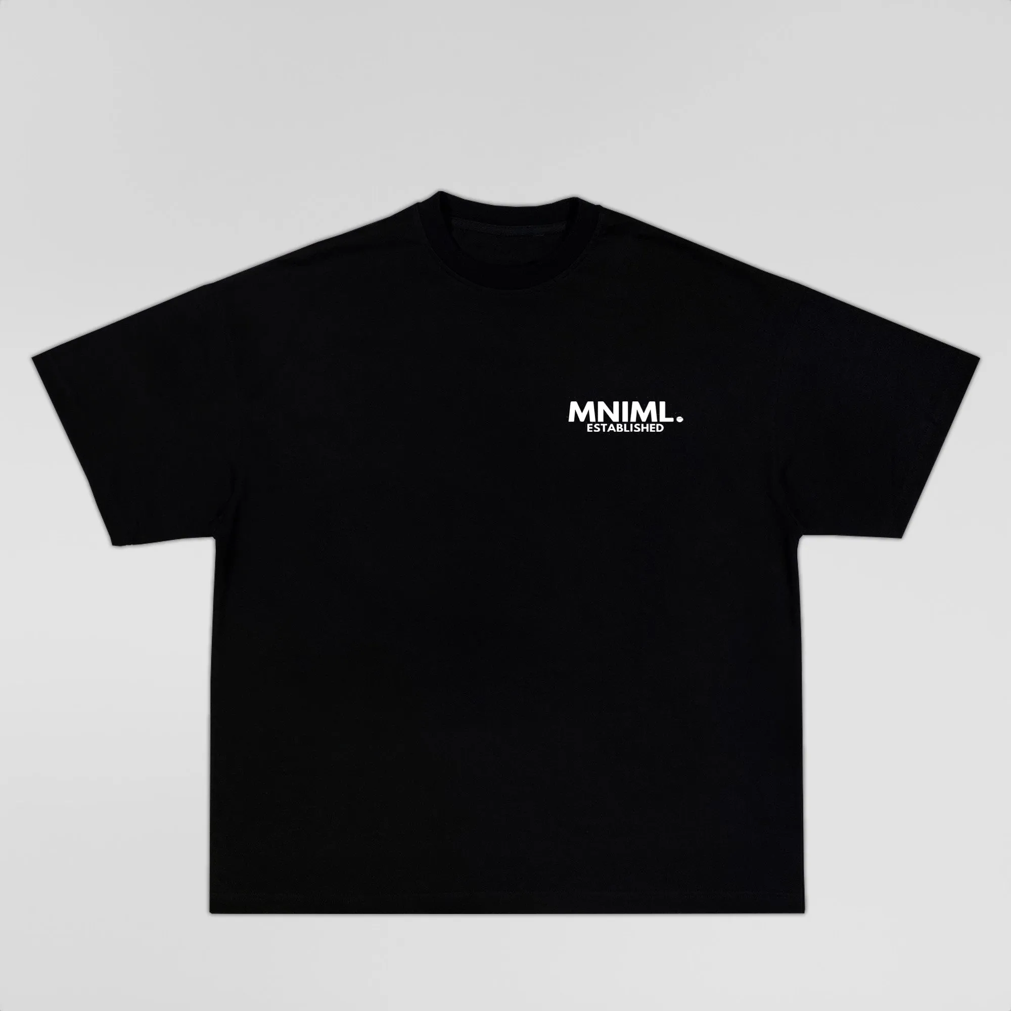 Oversized 'MNIML' Box Tee - Black