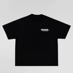 Oversized 'MNIML' Box Tee - Black