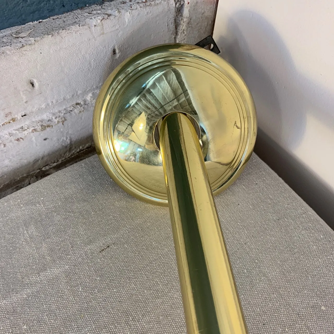Pendant Light, Brass, Ribbed Glass