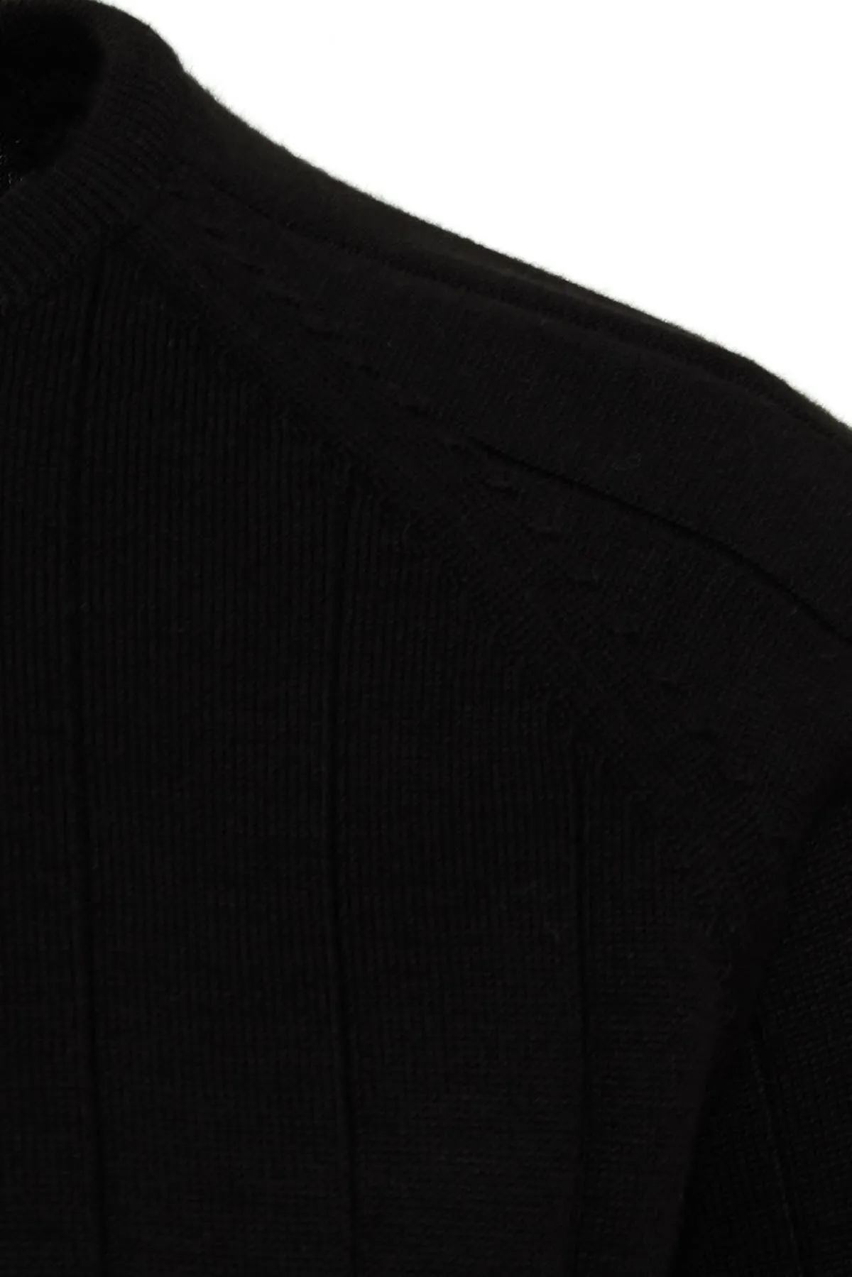 Regular Fit Black Cotton Blend Crewneck Sweater