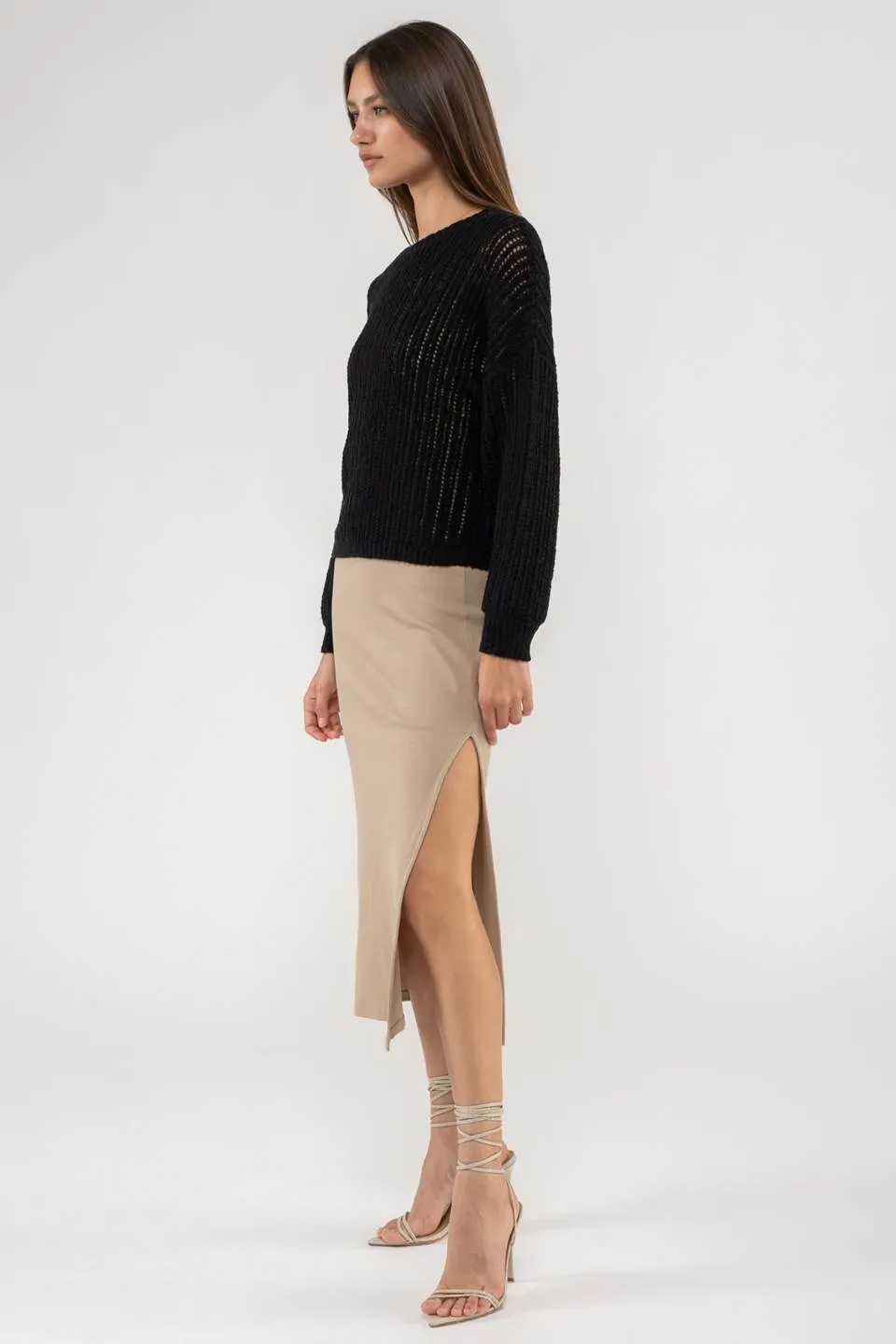 SHEER KNIT PULLOVER KNIT SWEATER